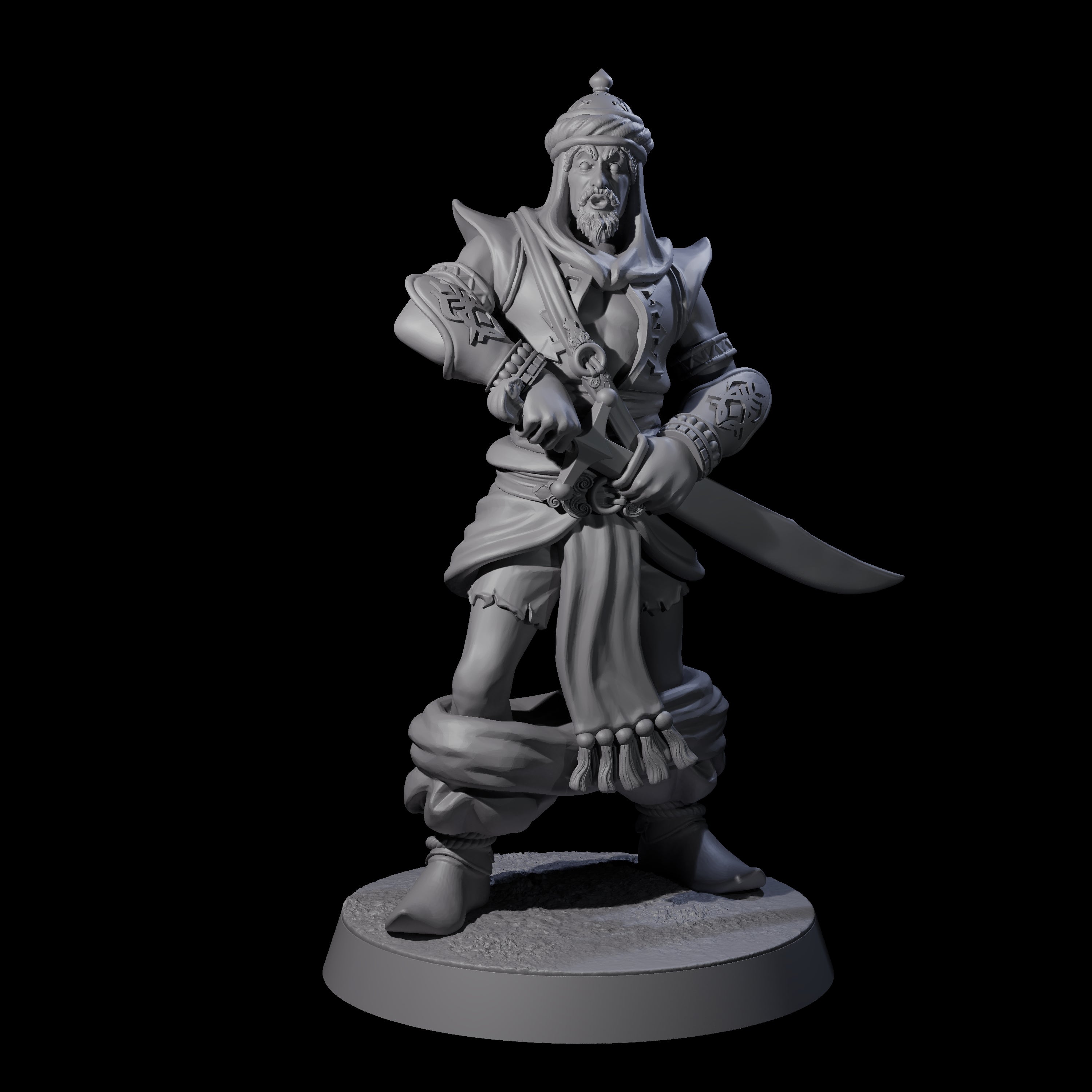 Scimitar Wielding Palace Guard C Miniature for Dungeons and Dragons, Pathfinder or other TTRPGs