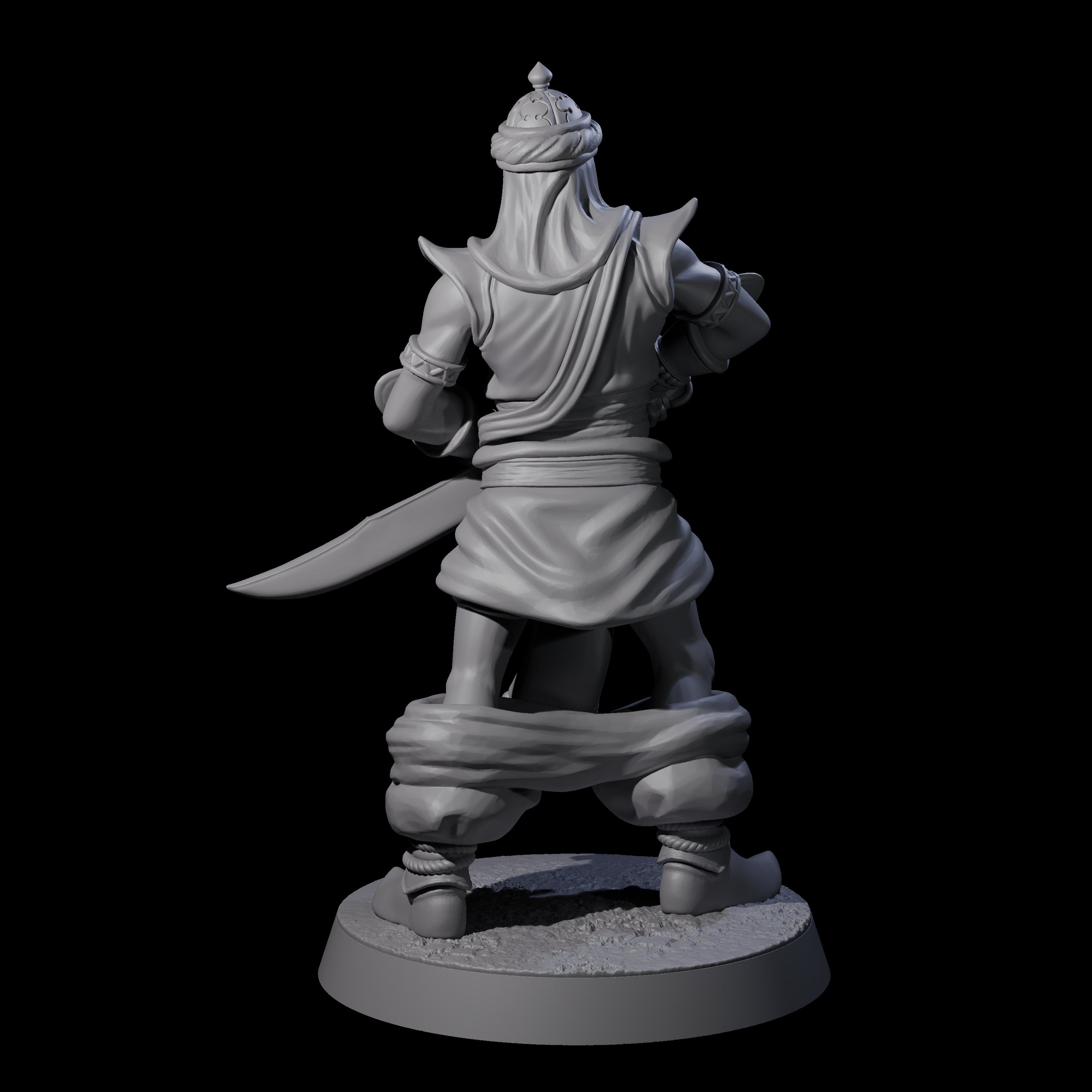 Scimitar Wielding Palace Guard C Miniature for Dungeons and Dragons, Pathfinder or other TTRPGs