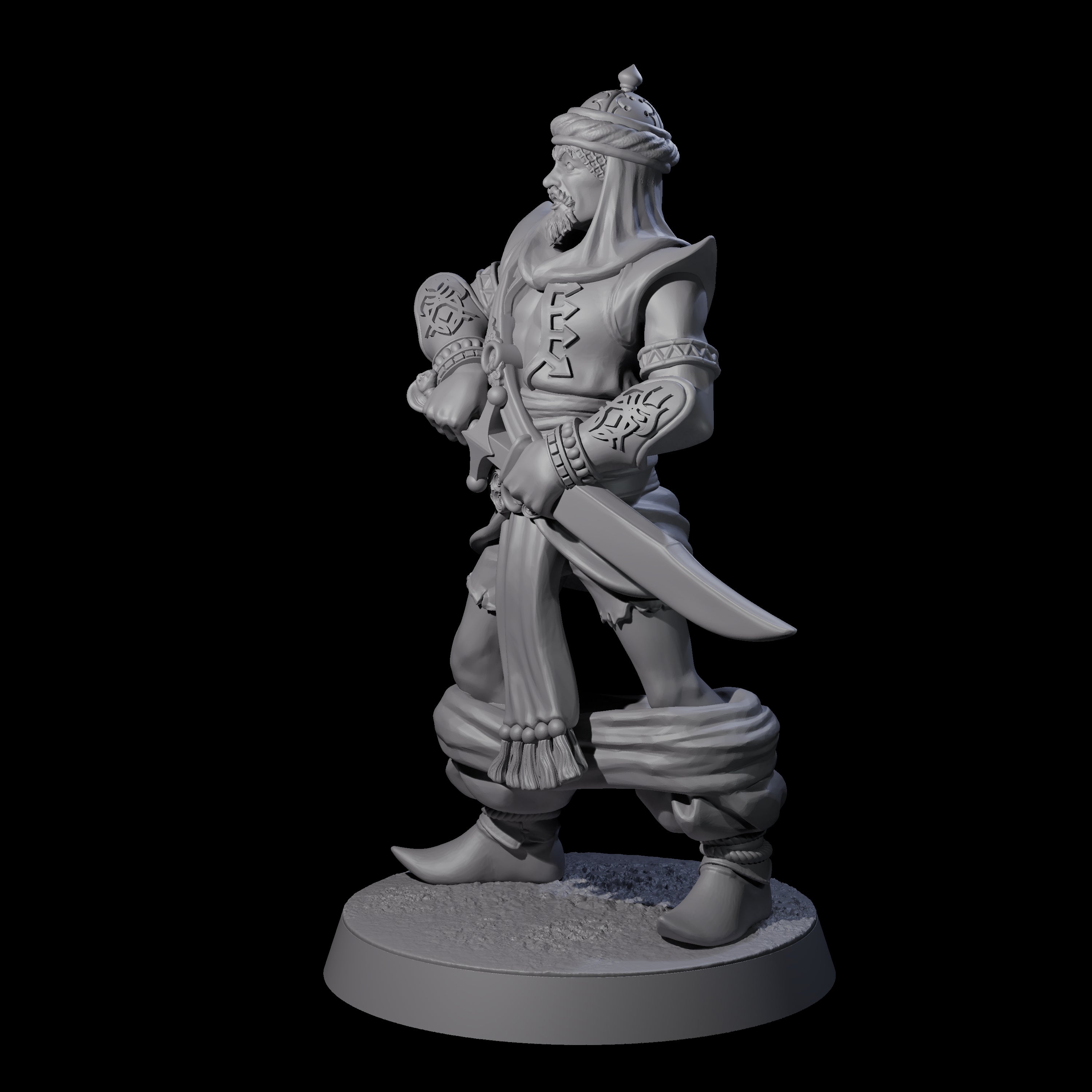 Scimitar Wielding Palace Guard C Miniature for Dungeons and Dragons, Pathfinder or other TTRPGs