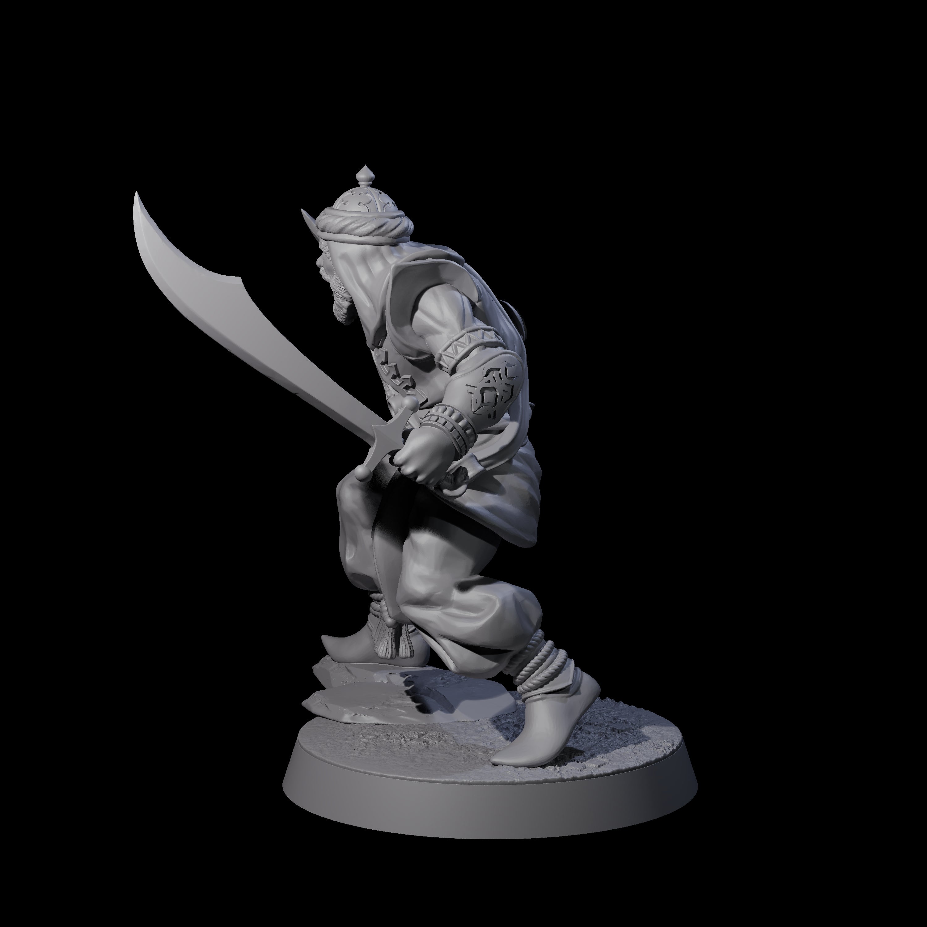 Scimitar Wielding Palace Guard E Miniature for Dungeons and Dragons, Pathfinder or other TTRPGs
