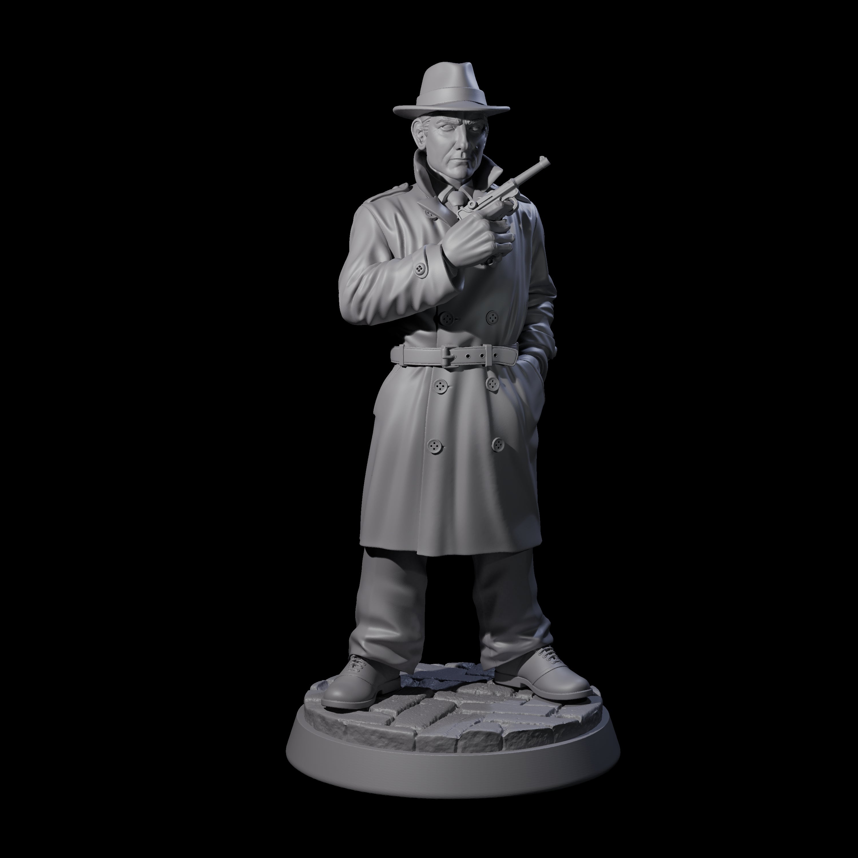 Scowlling Private Detective Miniature for Dungeons and Dragons, Pathfinder or other TTRPGs