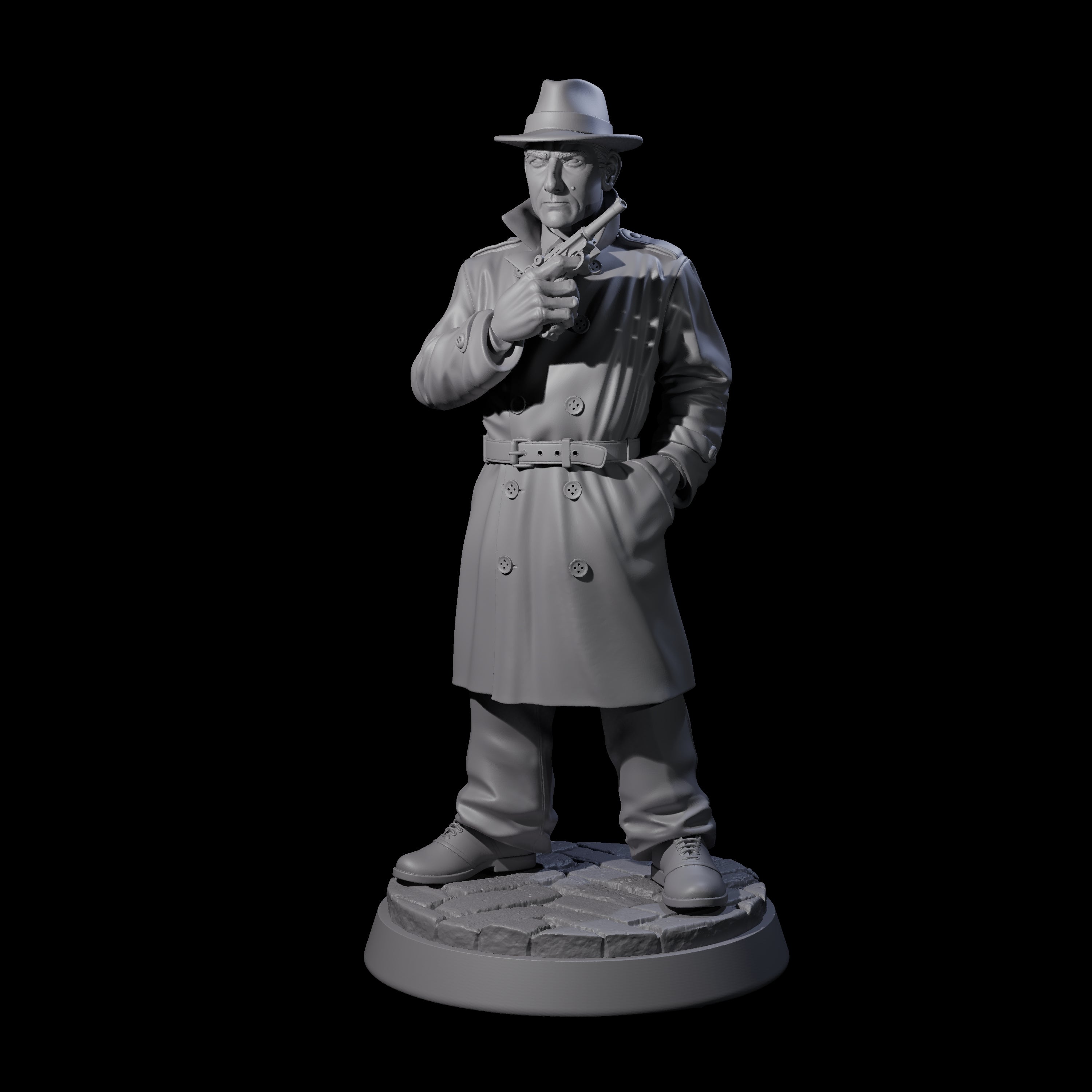 Scowlling Private Detective Miniature for Dungeons and Dragons, Pathfinder or other TTRPGs