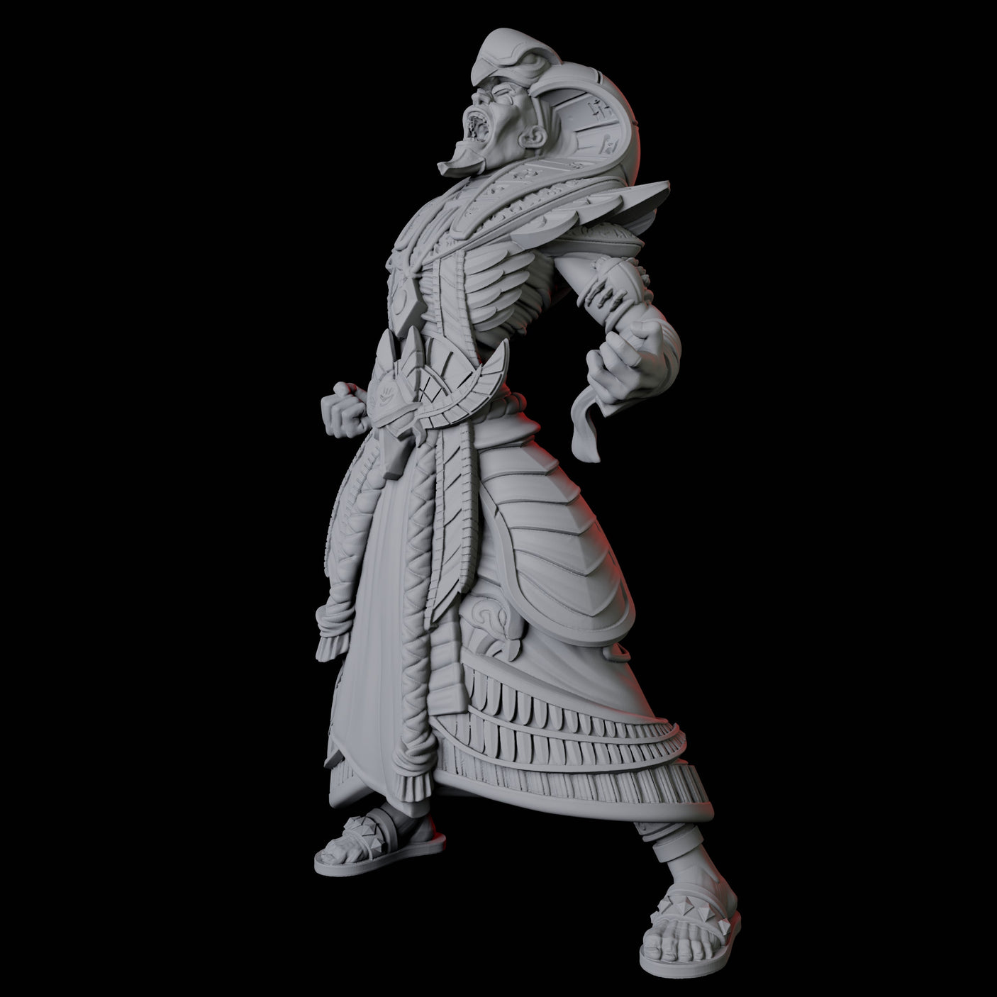 Screaming Undead Pharaoh Miniature for Dungeons and Dragons, Pathfinder or other TTRPGs