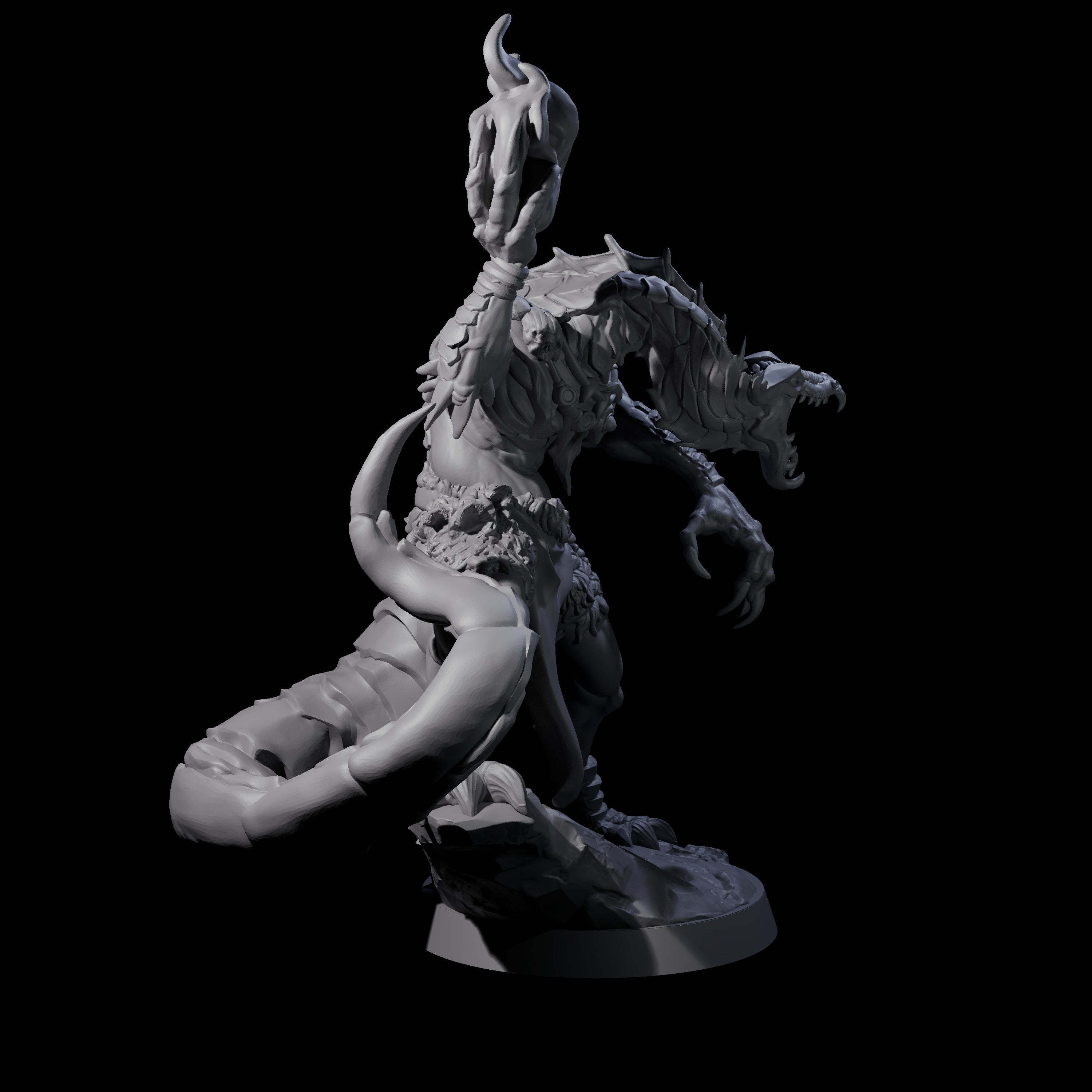 Screaming Yuan-Ti Sorcerer Miniature for Dungeons and Dragons, Pathfinder or other TTRPGs