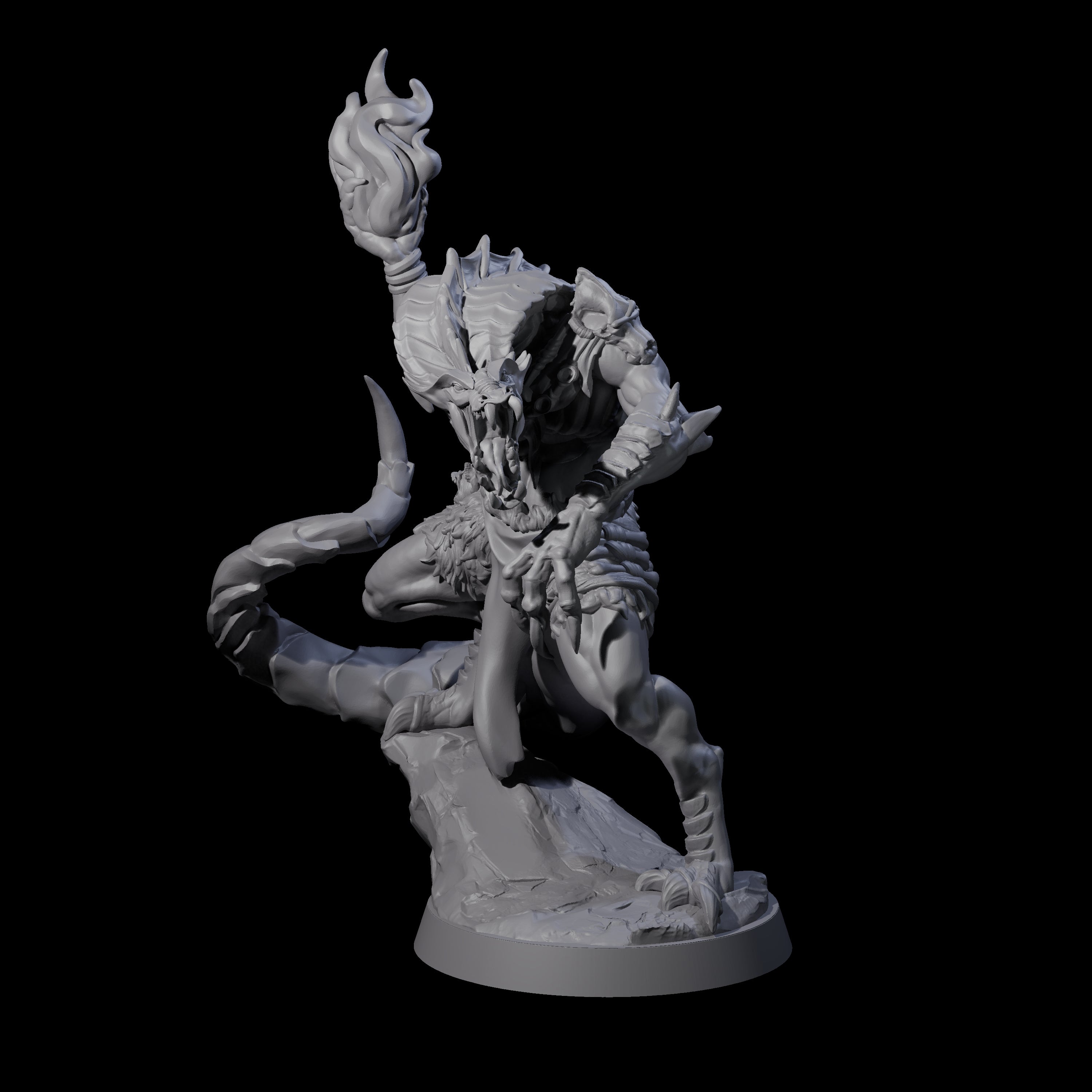 Screaming Yuan-Ti Sorcerer Miniature for Dungeons and Dragons, Pathfinder or other TTRPGs