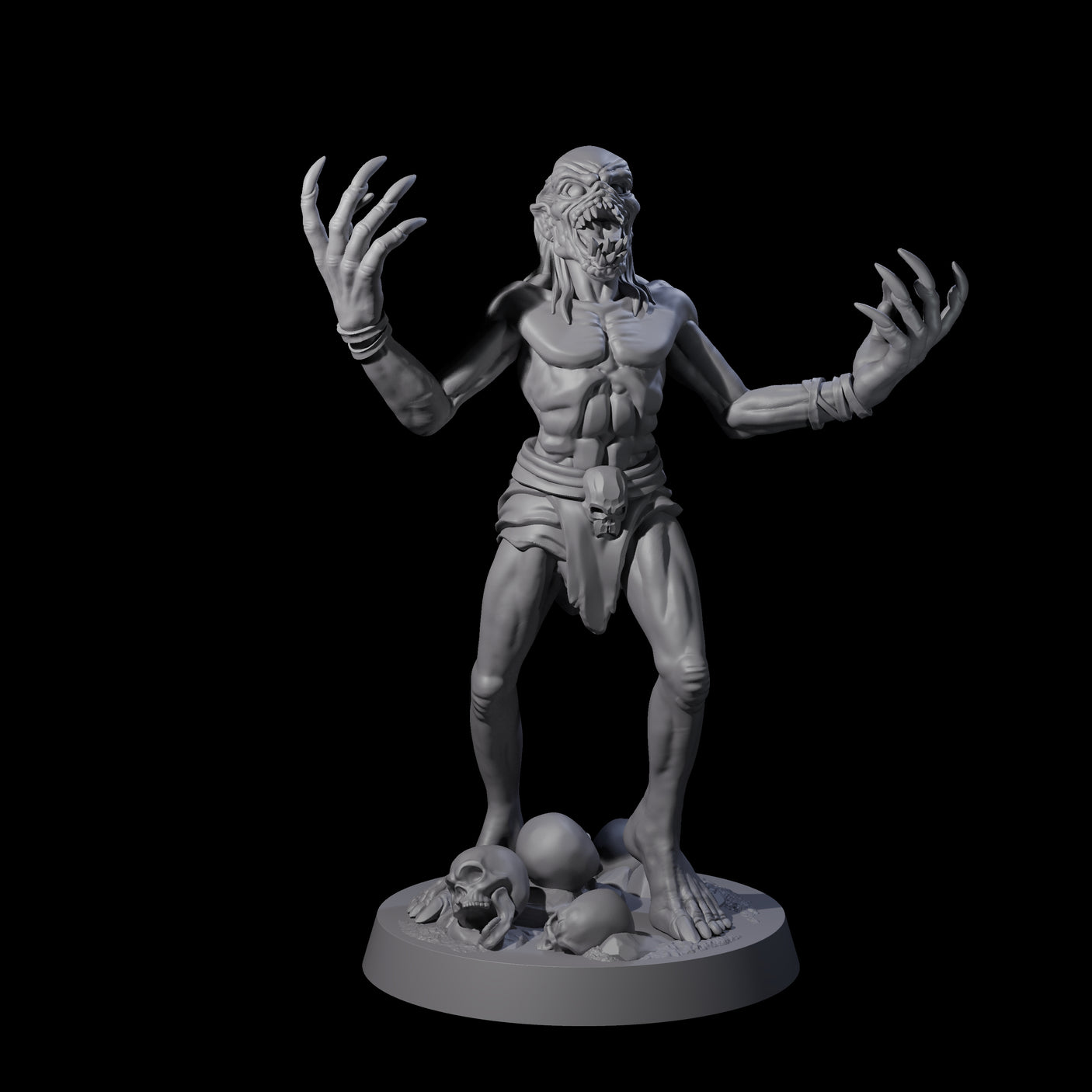Screeching Ghoul D Miniature for Dungeons and Dragons, Pathfinder or other TTRPGs