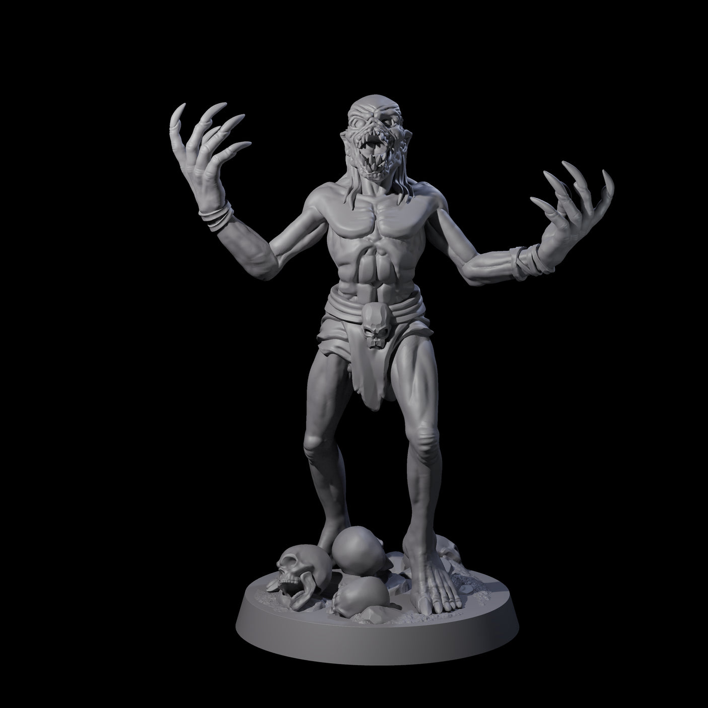 Screeching Ghoul D Miniature for Dungeons and Dragons, Pathfinder or other TTRPGs