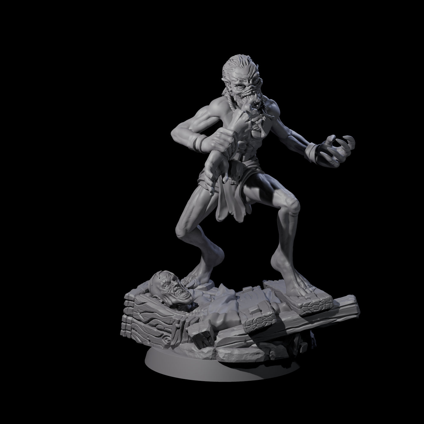 Screeching Ghoul E Miniature for Dungeons and Dragons, Pathfinder or other TTRPGs