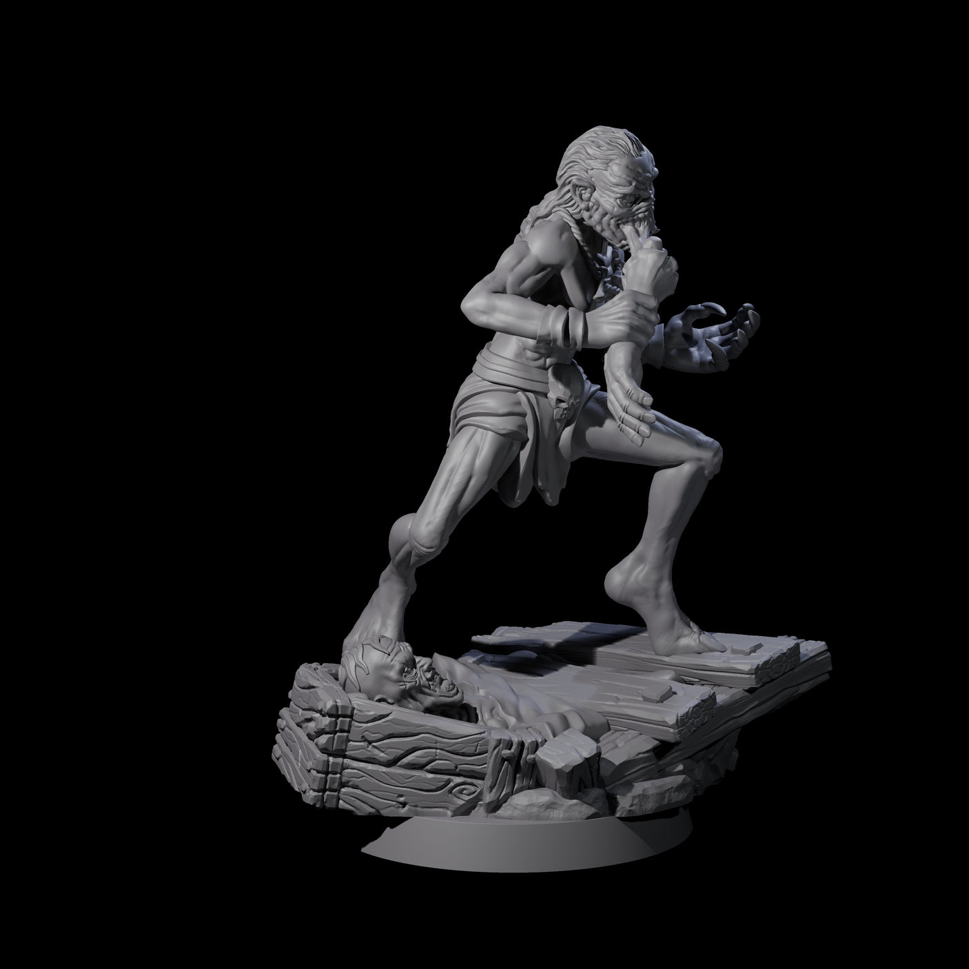Screeching Ghoul E Miniature for Dungeons and Dragons, Pathfinder or other TTRPGs