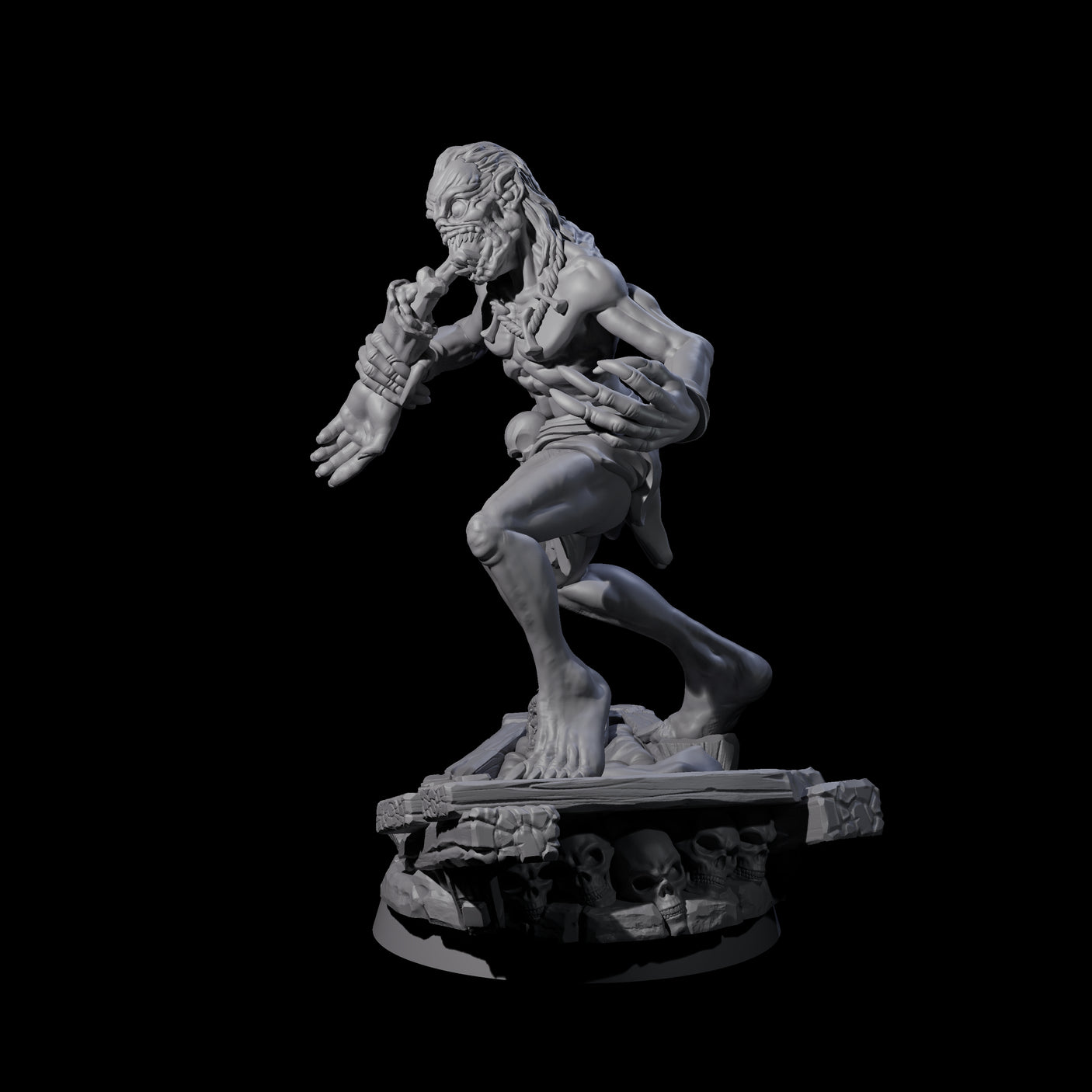 Screeching Ghoul E Miniature for Dungeons and Dragons, Pathfinder or other TTRPGs