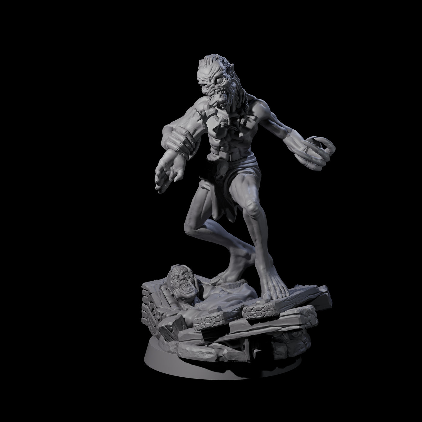 Screeching Ghoul E Miniature for Dungeons and Dragons, Pathfinder or other TTRPGs