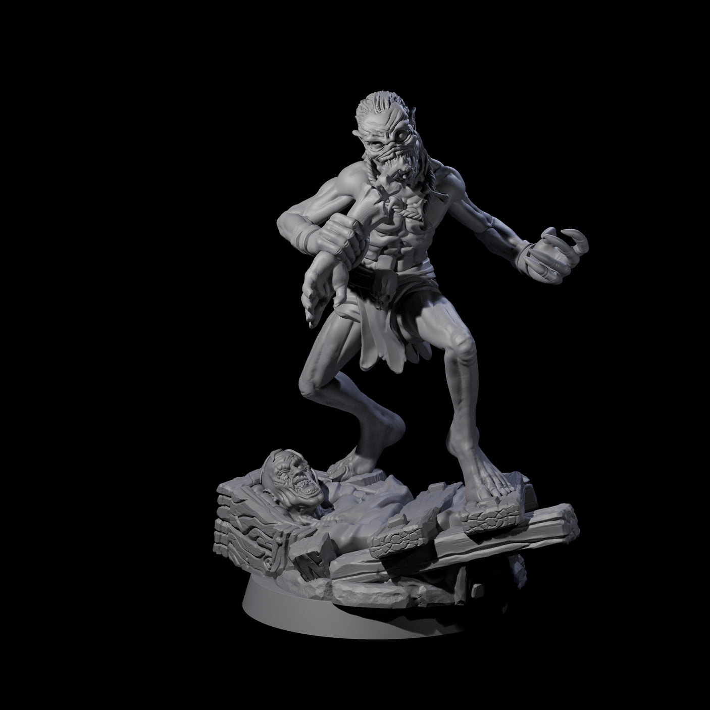 Screeching Ghoul E Miniature for Dungeons and Dragons, Pathfinder or other TTRPGs
