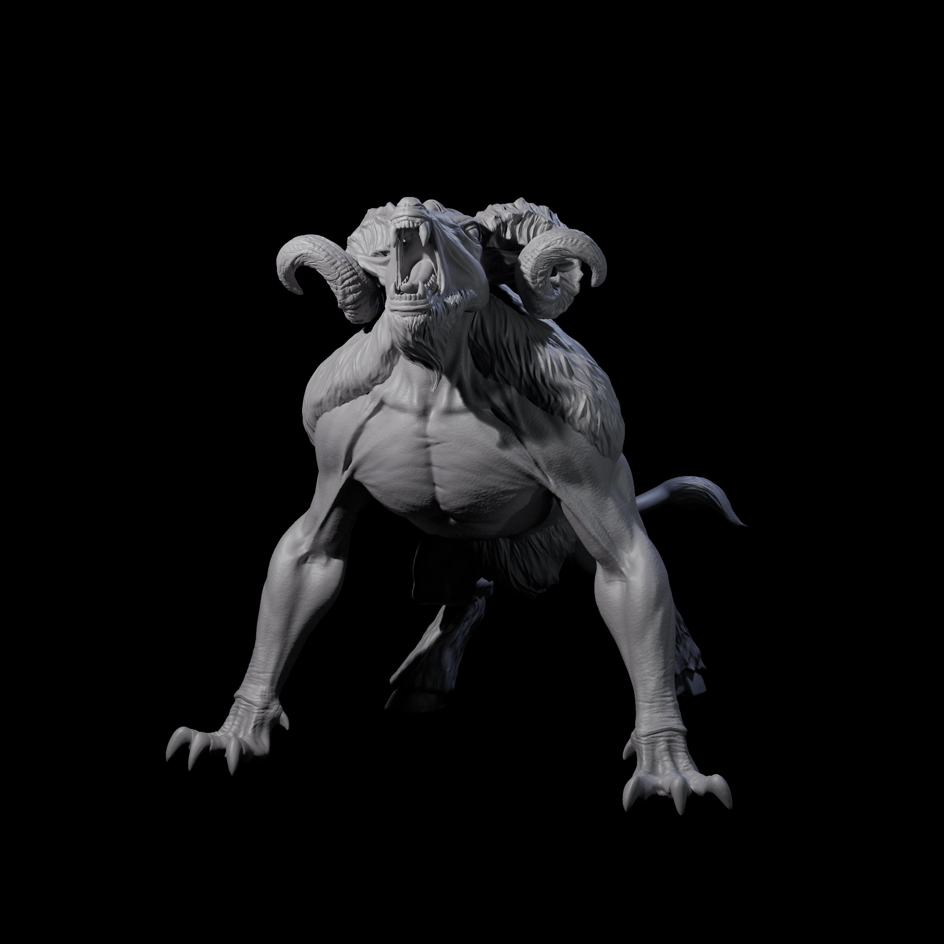 Screetching Dire Ram Miniature for Dungeons and Dragons, Pathfinder or other TTRPGs