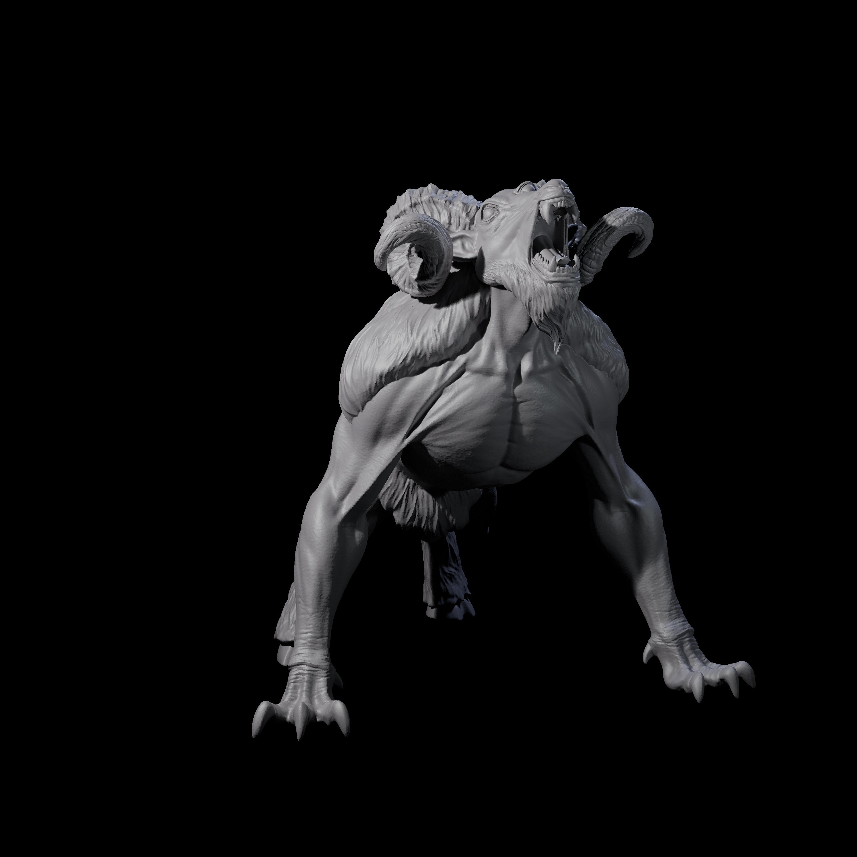 Screetching Dire Ram Miniature for Dungeons and Dragons, Pathfinder or other TTRPGs