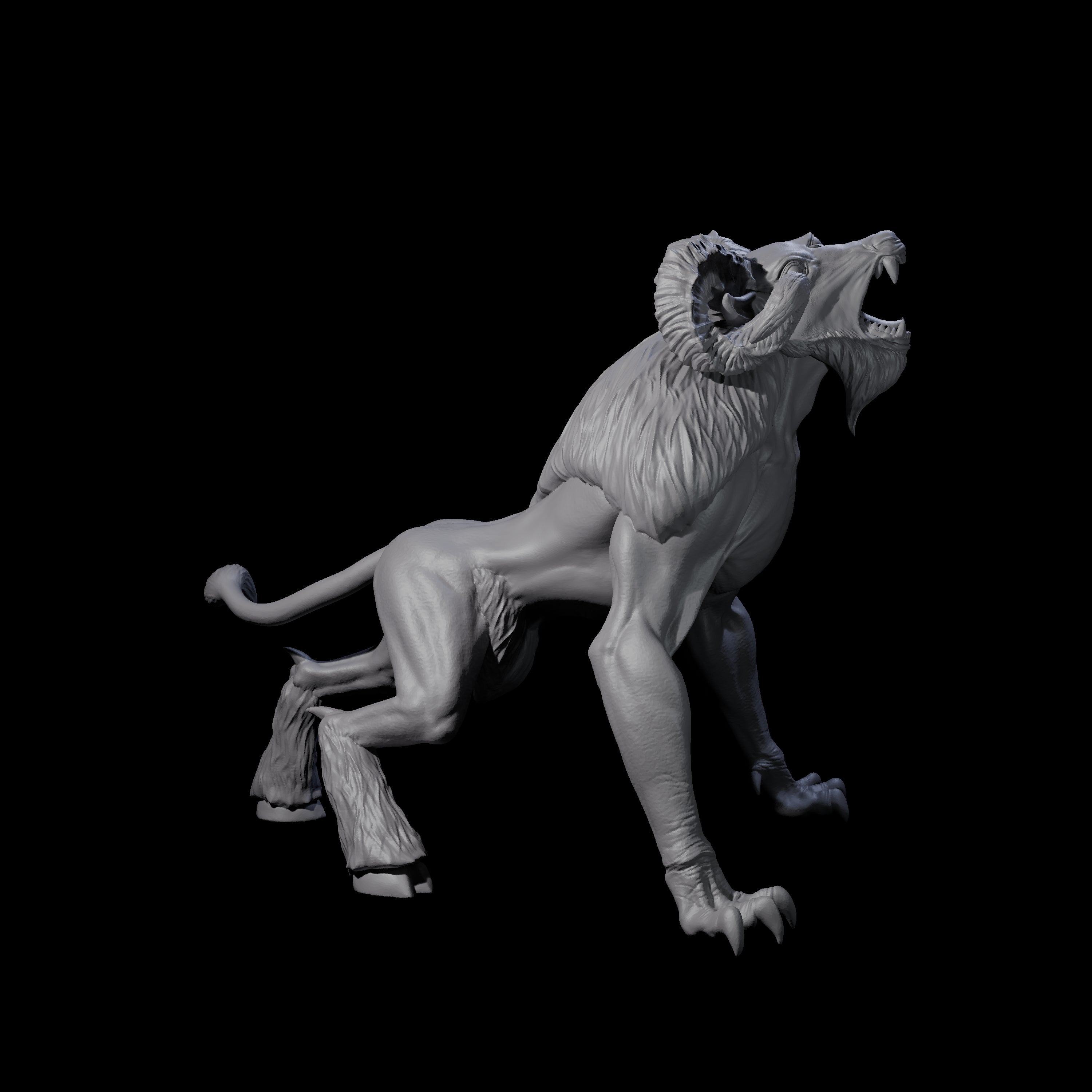 Screetching Dire Ram Miniature for Dungeons and Dragons, Pathfinder or other TTRPGs