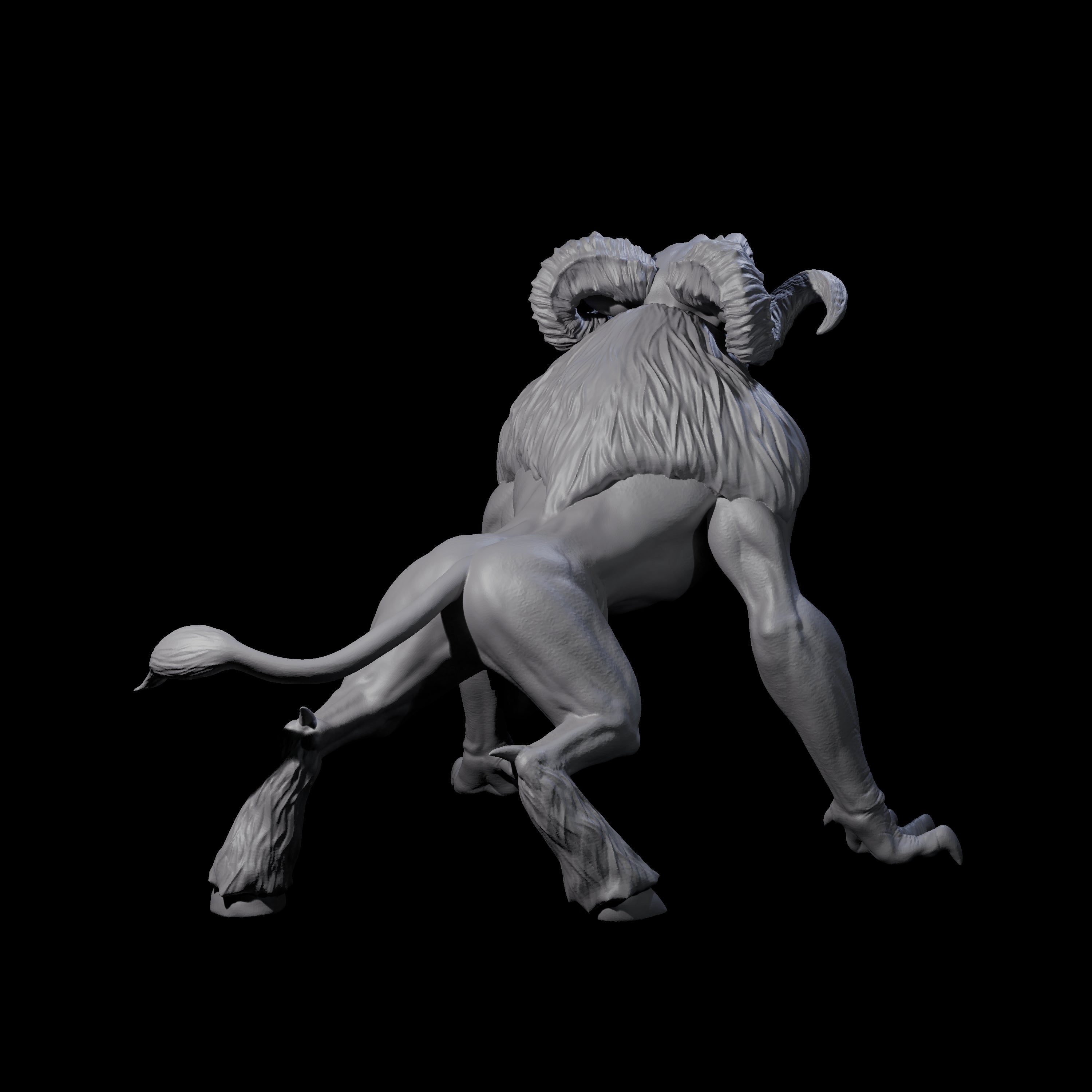 Screetching Dire Ram Miniature for Dungeons and Dragons, Pathfinder or other TTRPGs