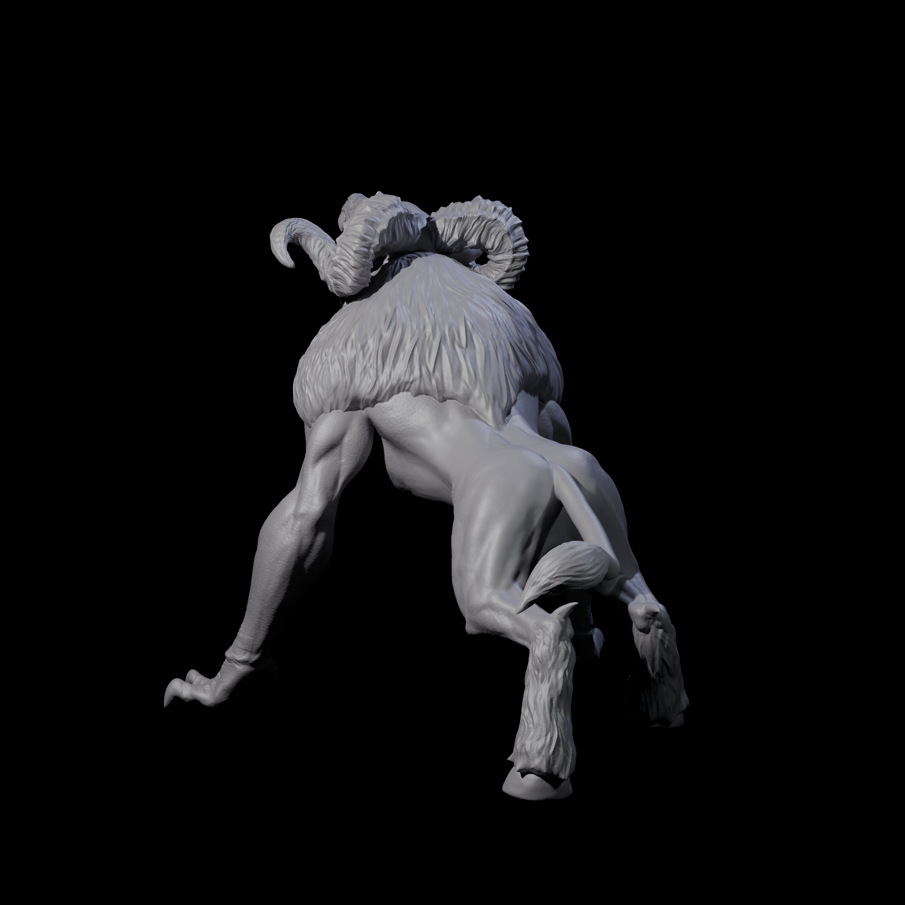 Screetching Dire Ram Miniature for Dungeons and Dragons, Pathfinder or other TTRPGs