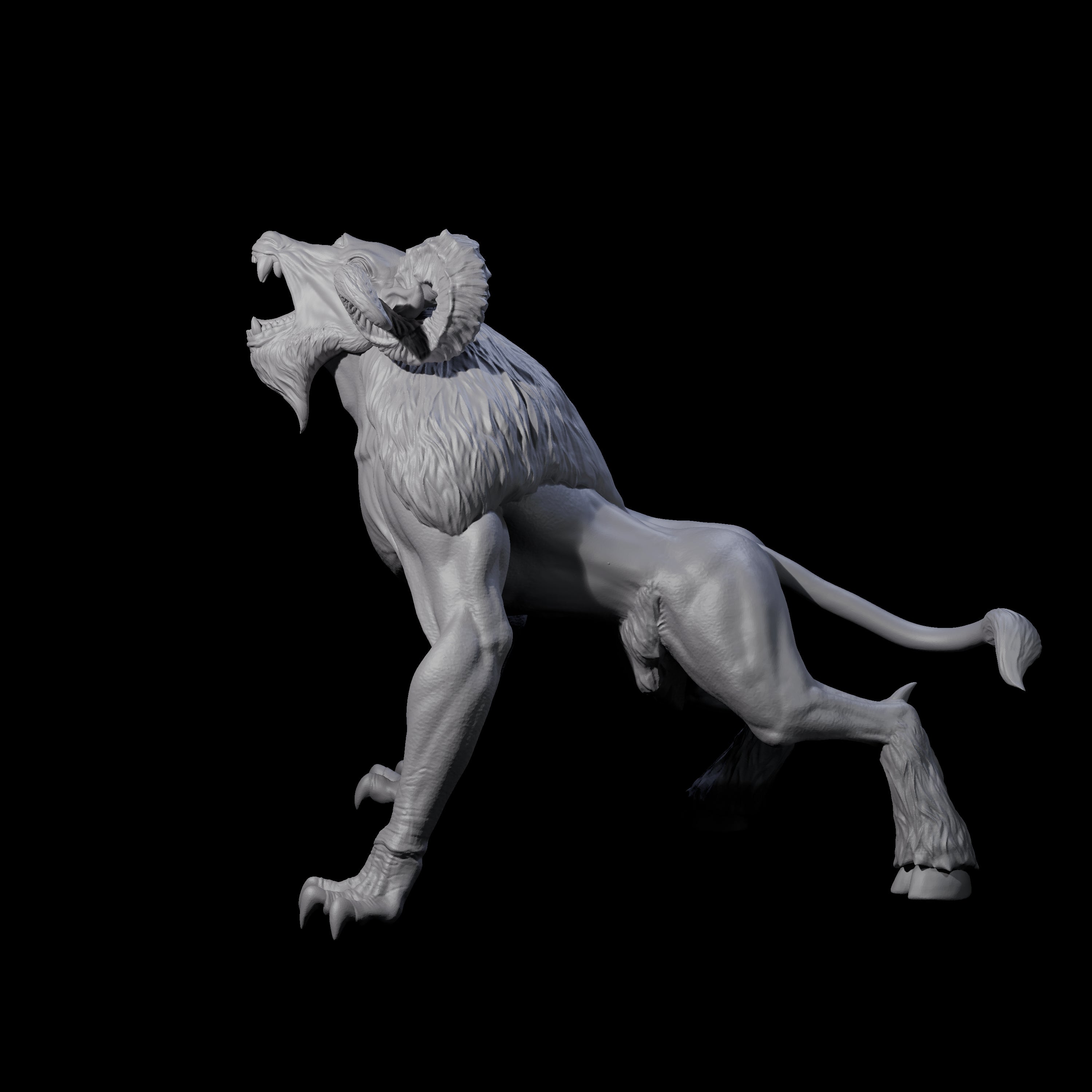 Screetching Dire Ram Miniature for Dungeons and Dragons, Pathfinder or other TTRPGs