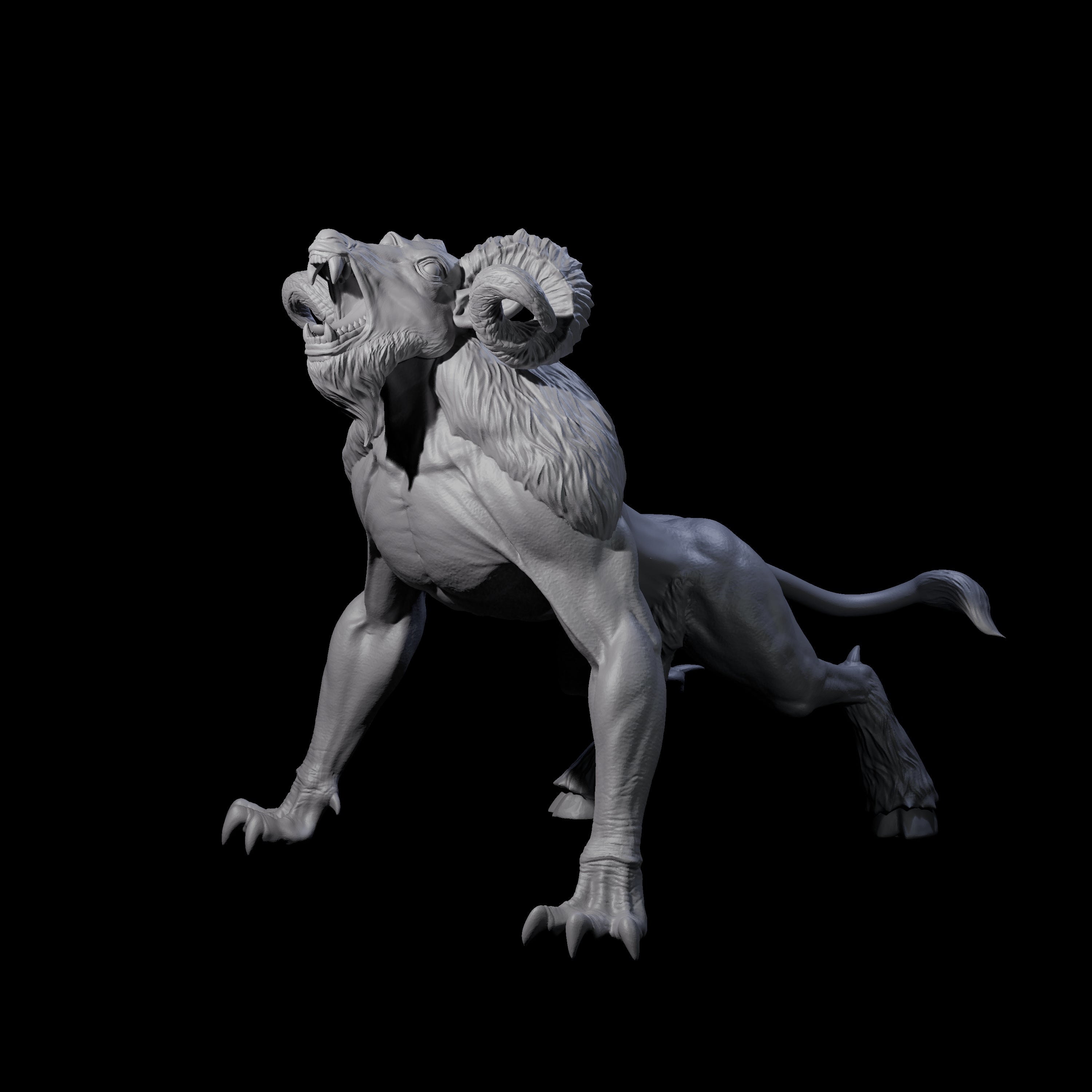 Screetching Dire Ram Miniature for Dungeons and Dragons, Pathfinder or other TTRPGs