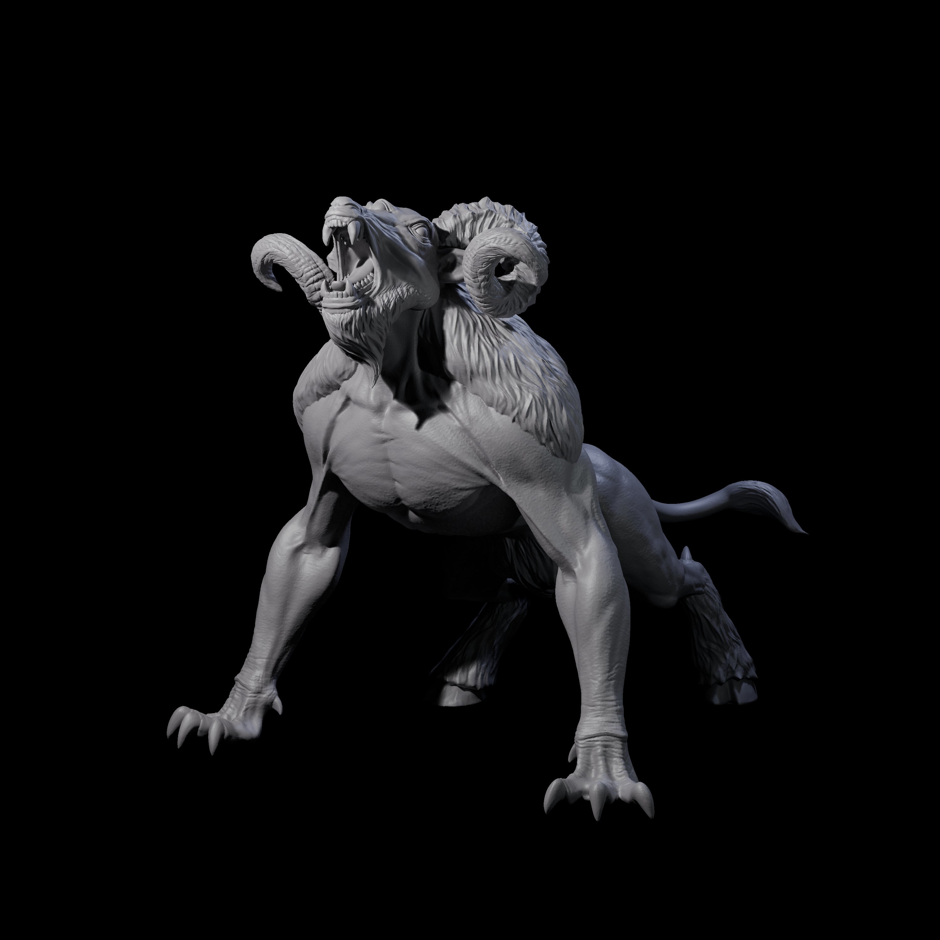 Screetching Dire Ram Miniature for Dungeons and Dragons, Pathfinder or other TTRPGs