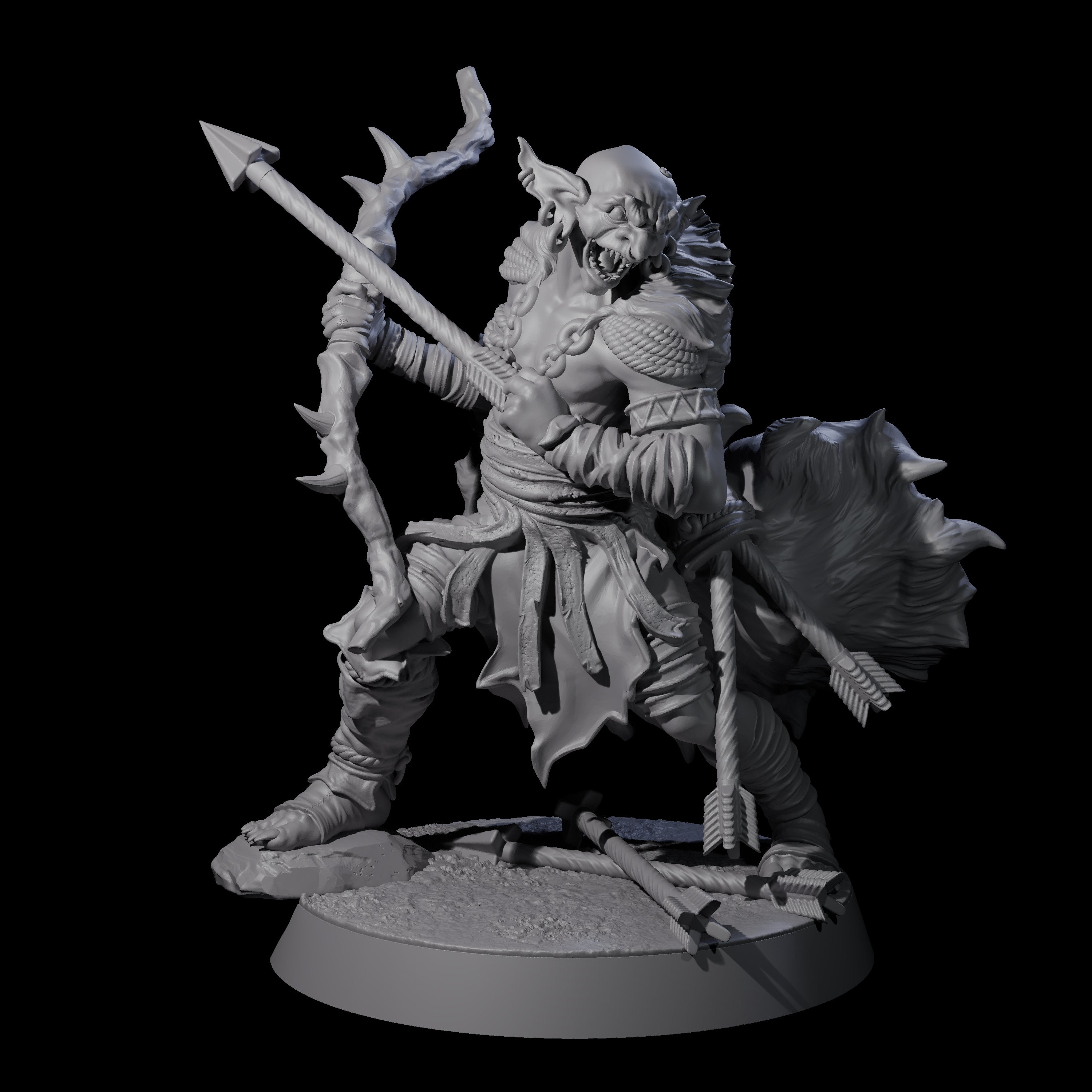 Sculking Marsh Archer B Miniature for Dungeons and Dragons, Pathfinder or other TTRPGs