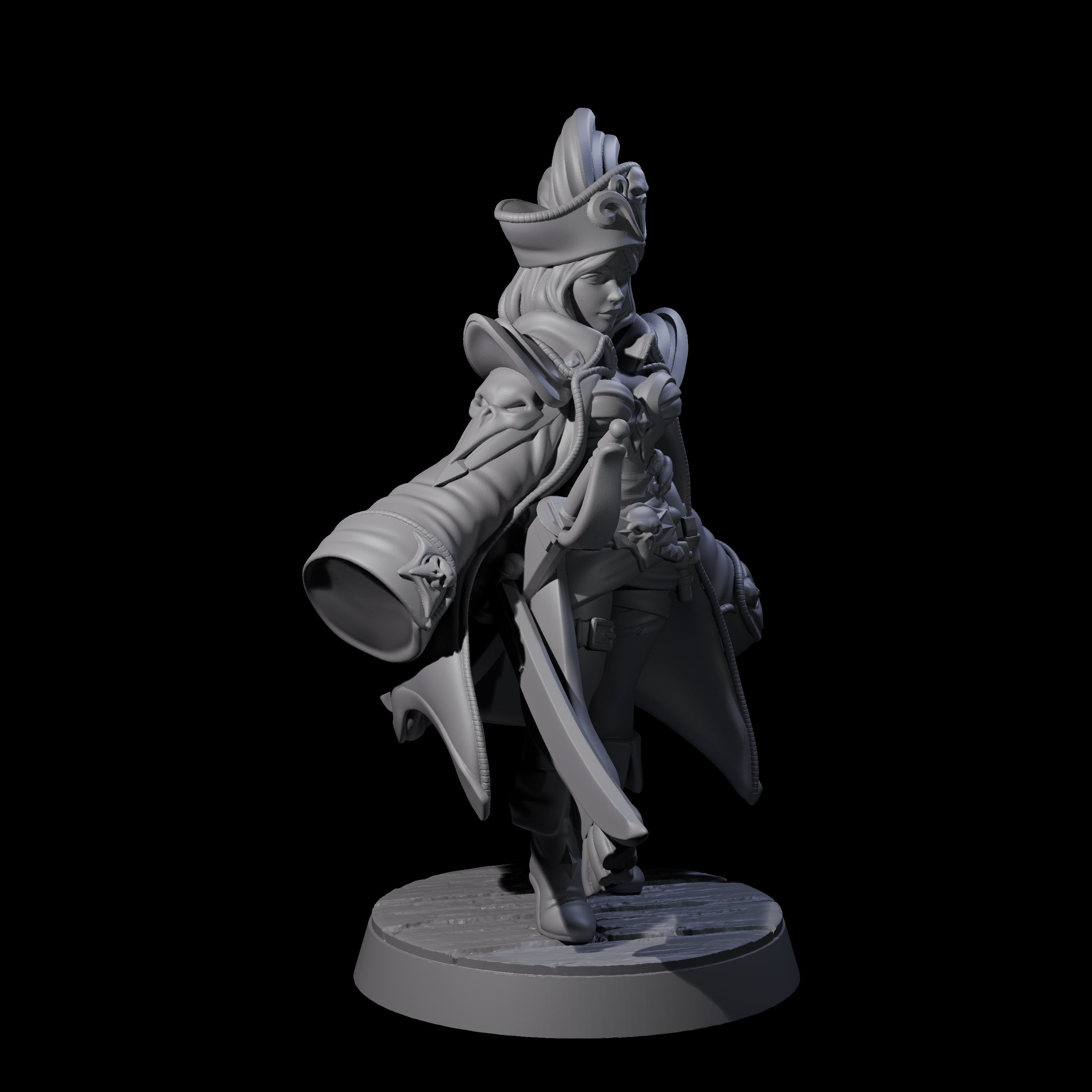 Scurvy Pirate Captain Miniature for Dungeons and Dragons, Pathfinder or other TTRPGs
