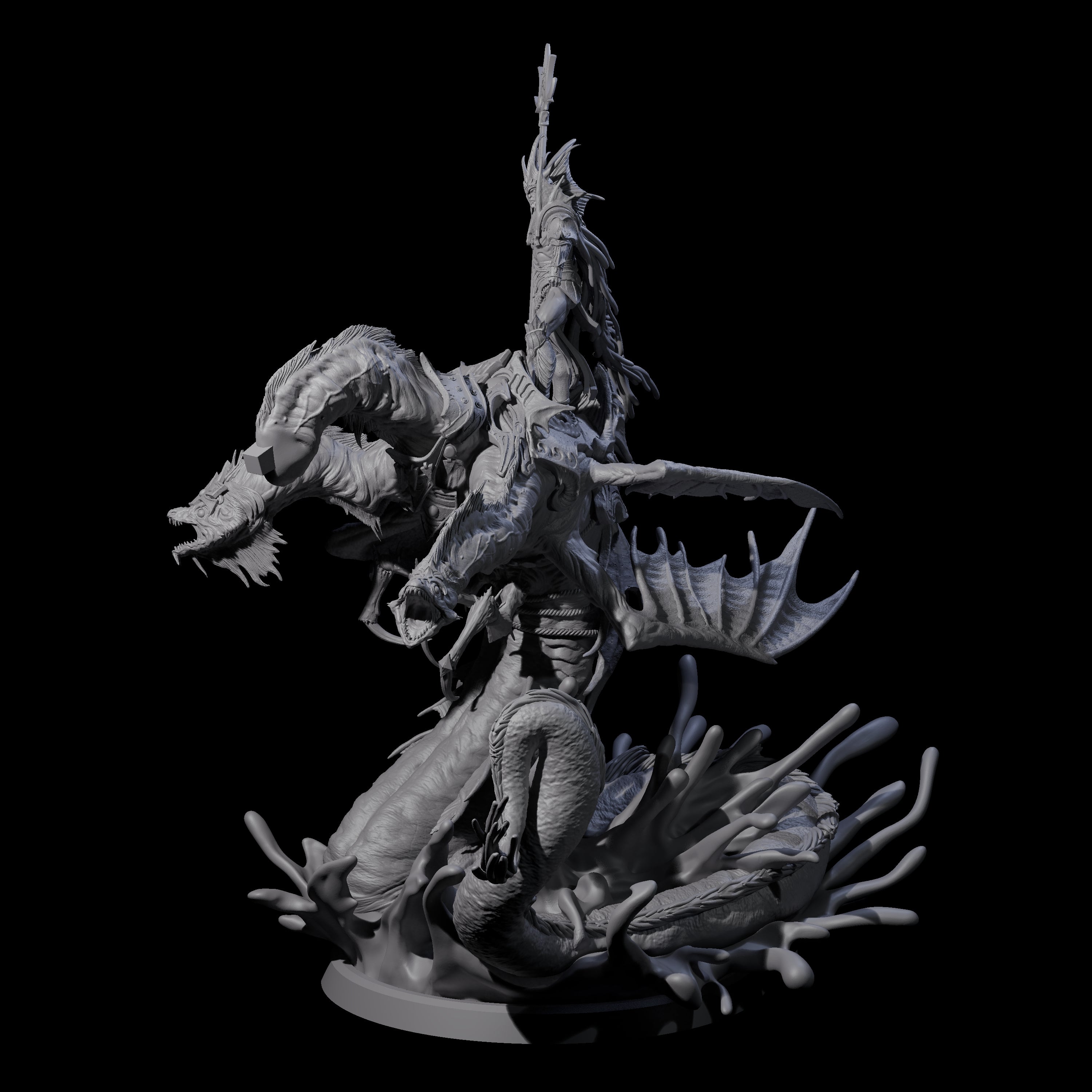 Sea Elf Deeplord Miniature for Dungeons and Dragons, Pathfinder or other TTRPGs