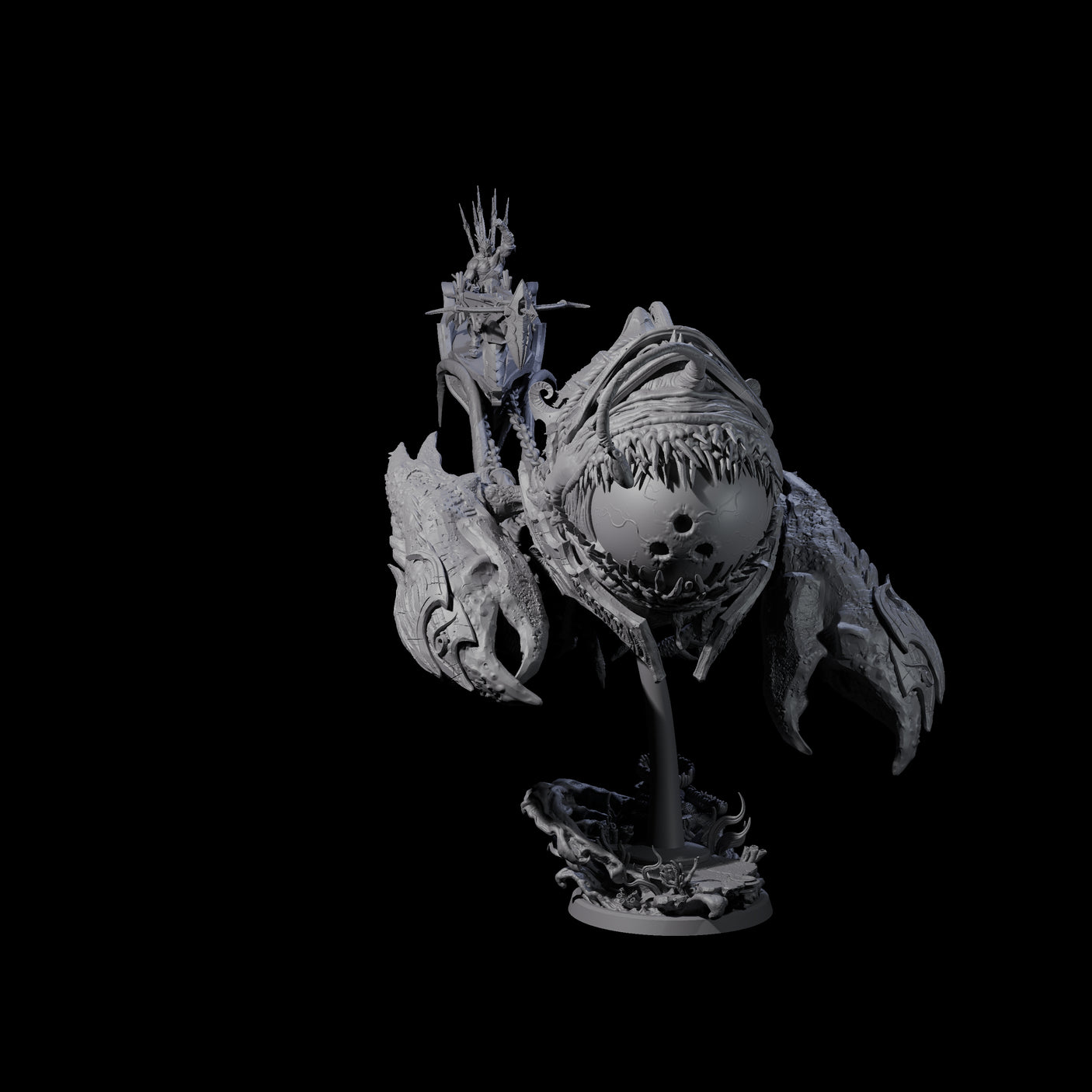 Sea Elf Piloting an Abyssal Lanternfish B Miniature for Dungeons and Dragons, Pathfinder or other TTRPGs