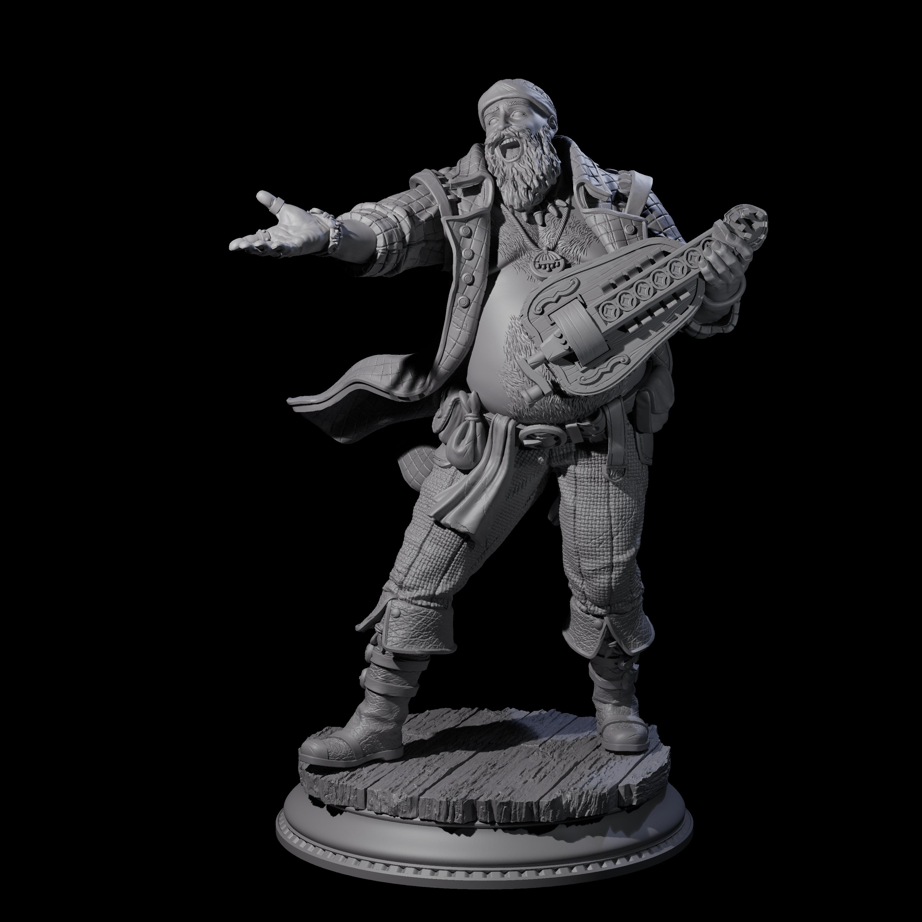 Sea Shanty Singing Bard Miniature for Dungeons and Dragons, Pathfinder or other TTRPGs