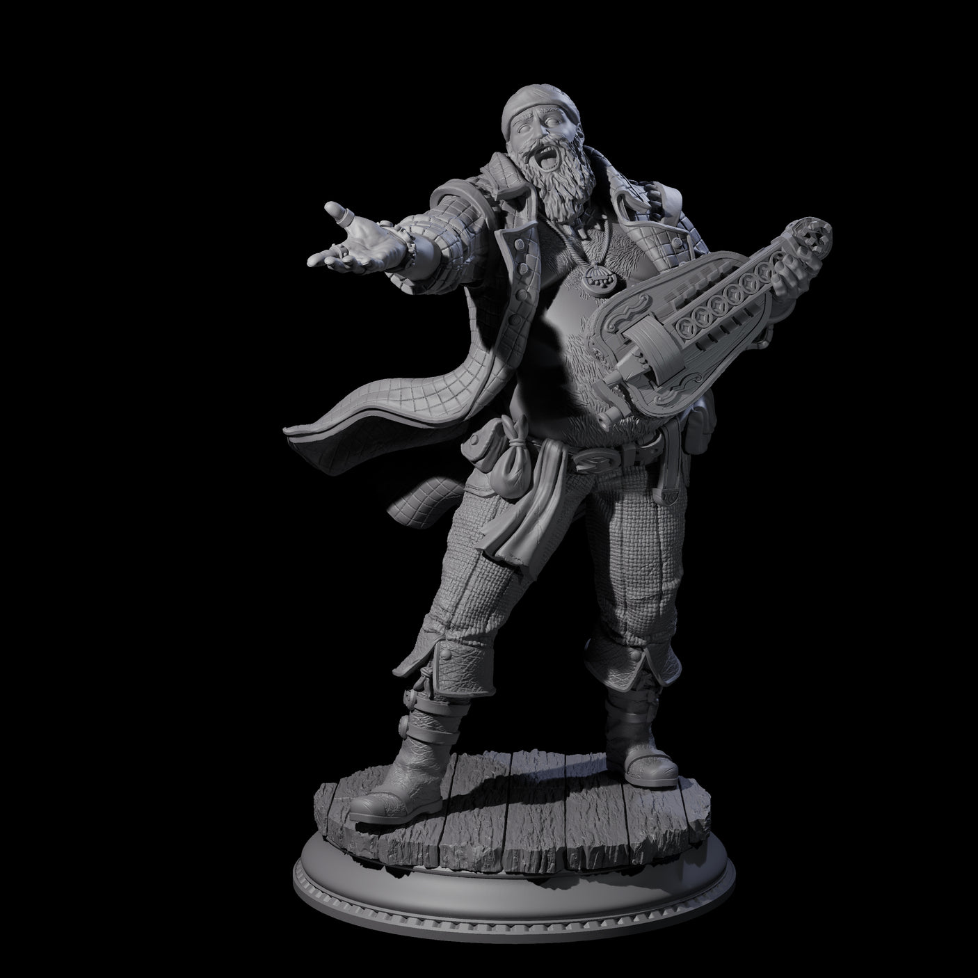 Sea Shanty Singing Bard Miniature for Dungeons and Dragons, Pathfinder or other TTRPGs