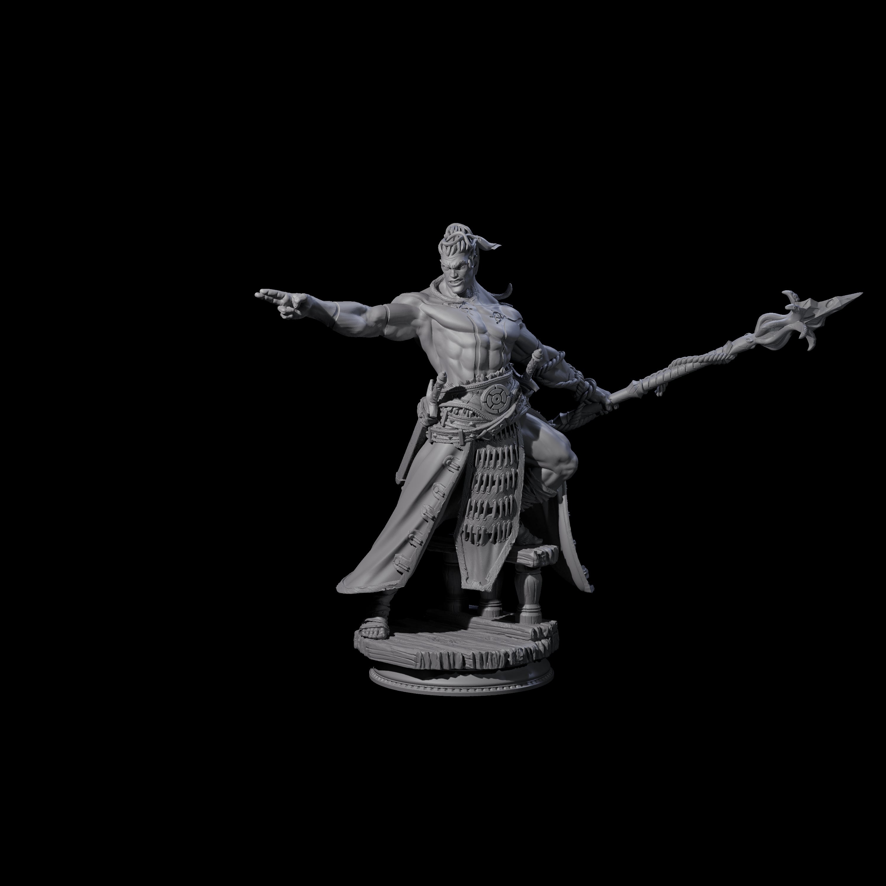 Seafaring Spear Hunter Miniature for Dungeons and Dragons, Pathfinder or other TTRPGs