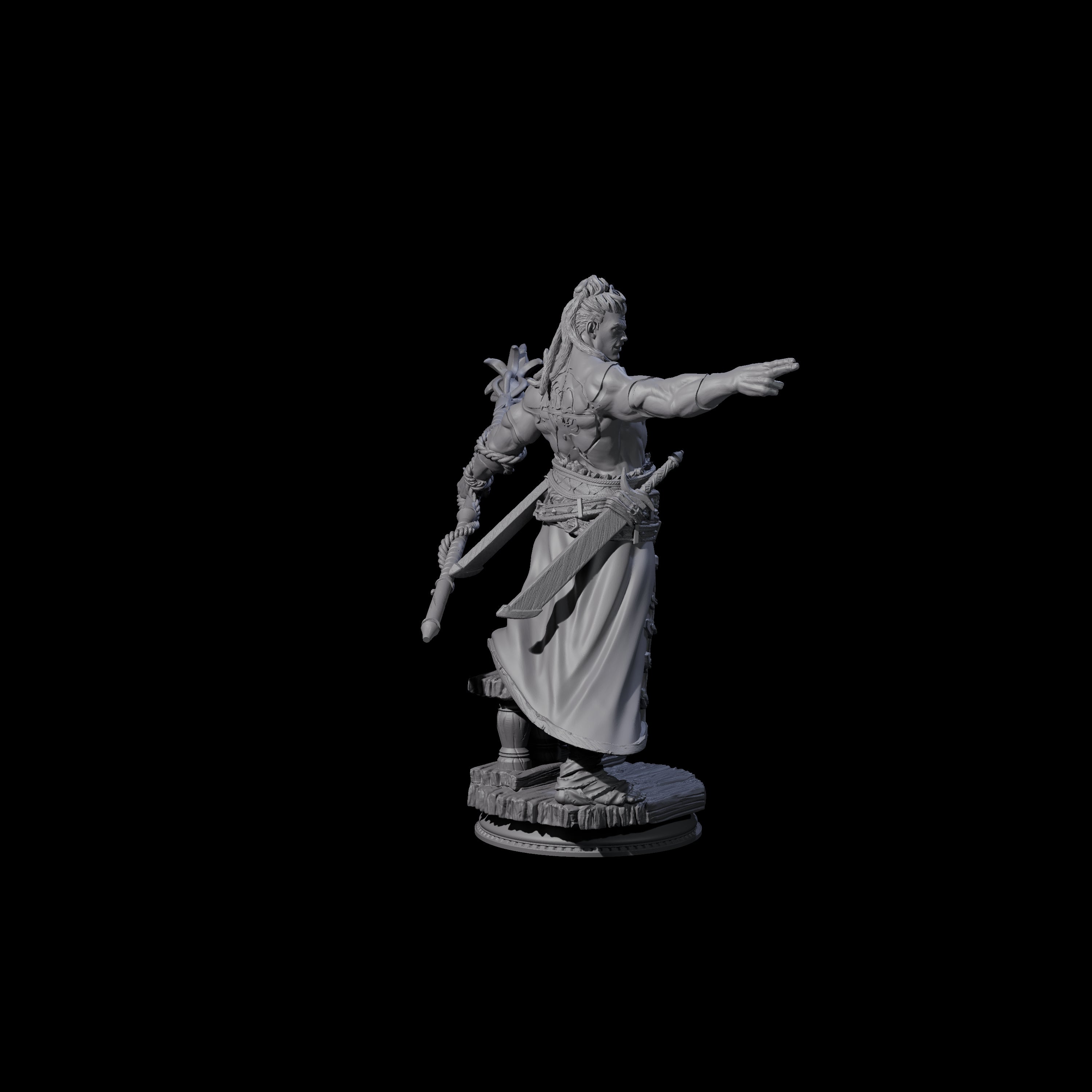 Seafaring Spear Hunter Miniature for Dungeons and Dragons, Pathfinder or other TTRPGs