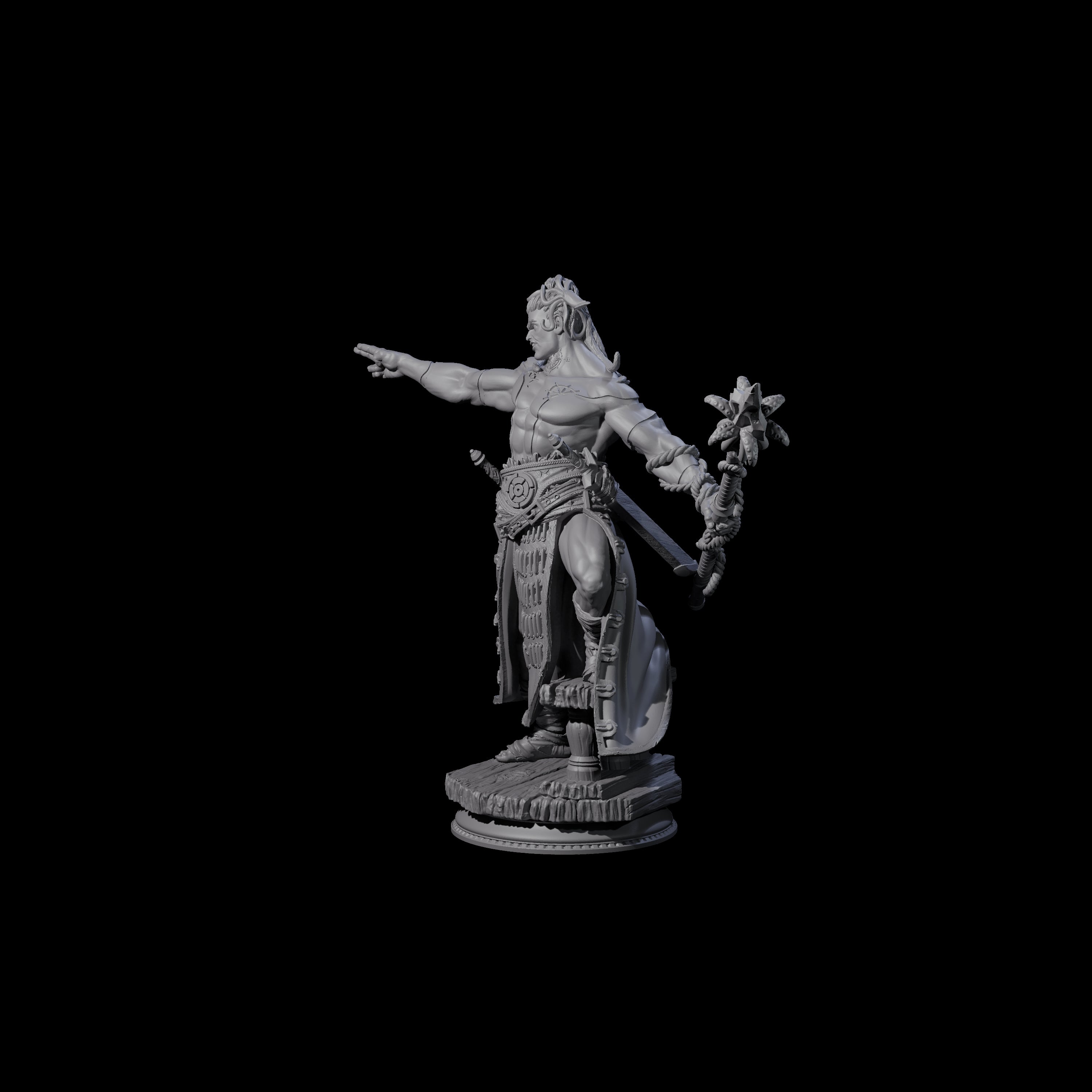 Seafaring Spear Hunter Miniature for Dungeons and Dragons, Pathfinder or other TTRPGs