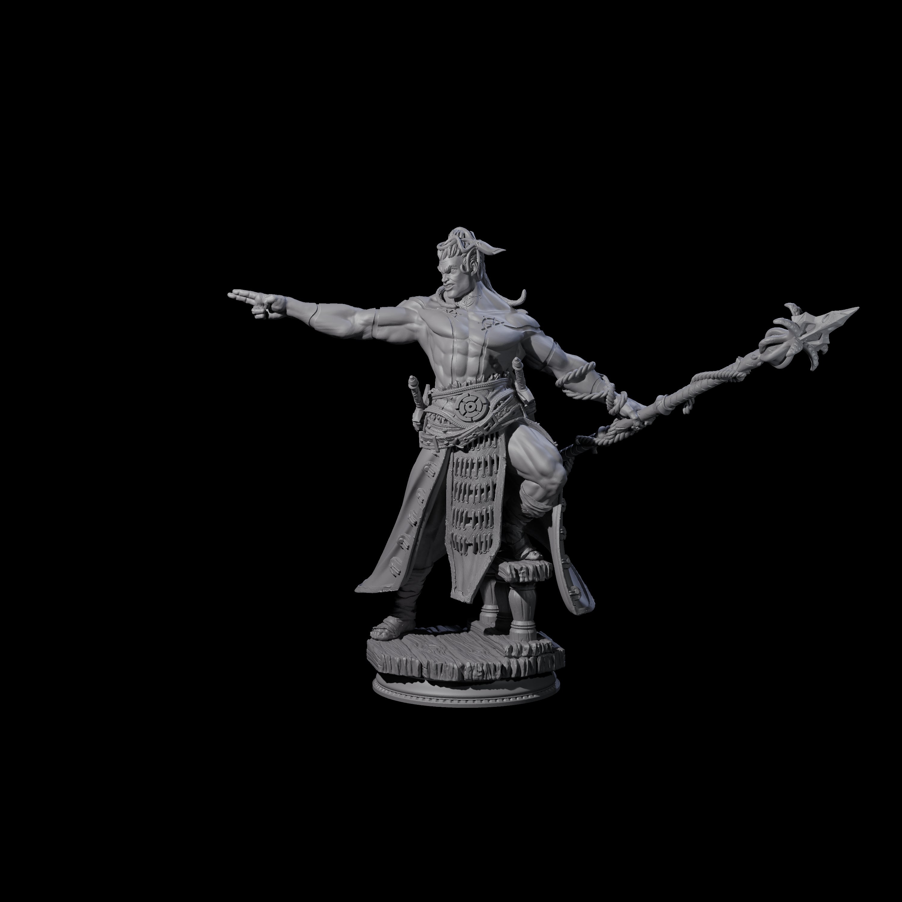Seafaring Spear Hunter Miniature for Dungeons and Dragons, Pathfinder or other TTRPGs
