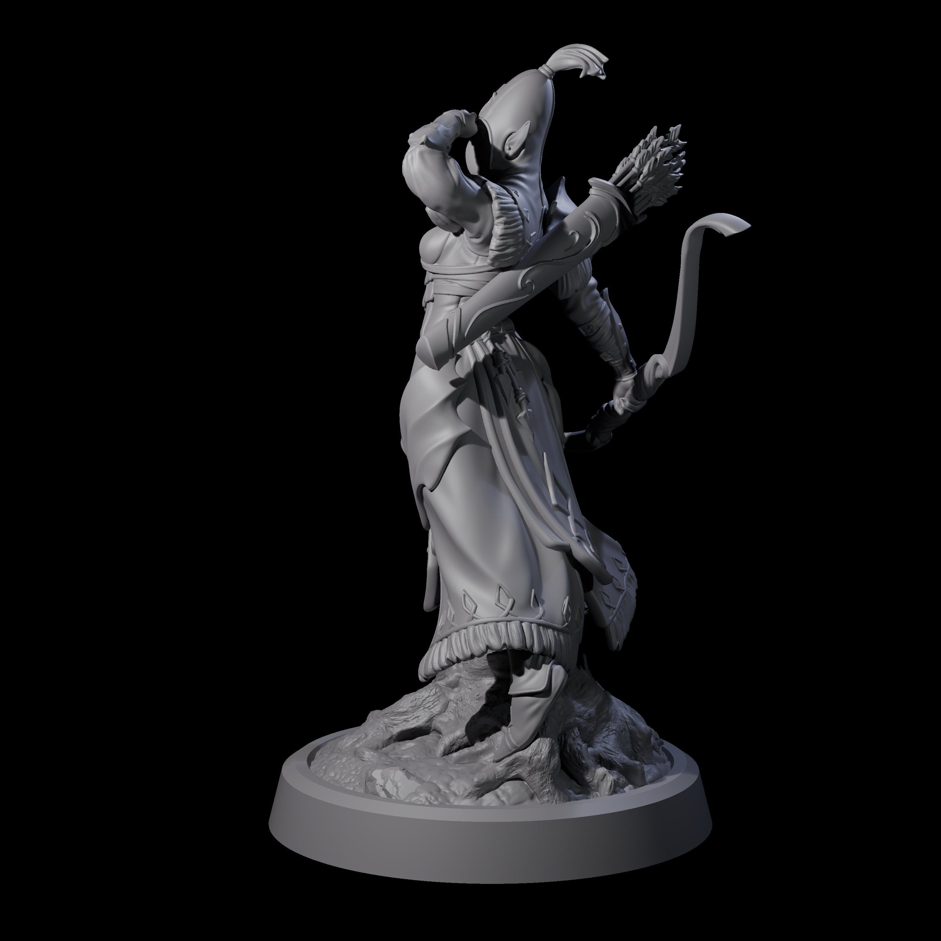 Searching Elf Archer Miniature for Dungeons and Dragons, Pathfinder or other TTRPGs