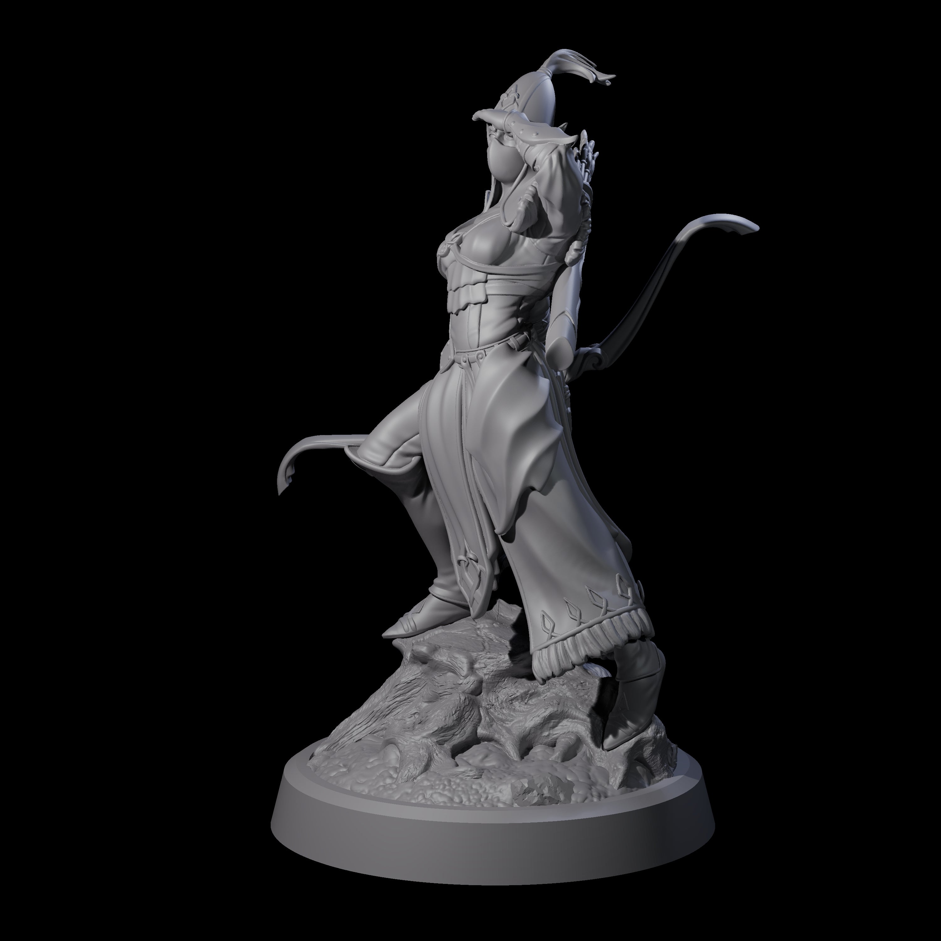 Searching Elf Archer Miniature for Dungeons and Dragons, Pathfinder or other TTRPGs