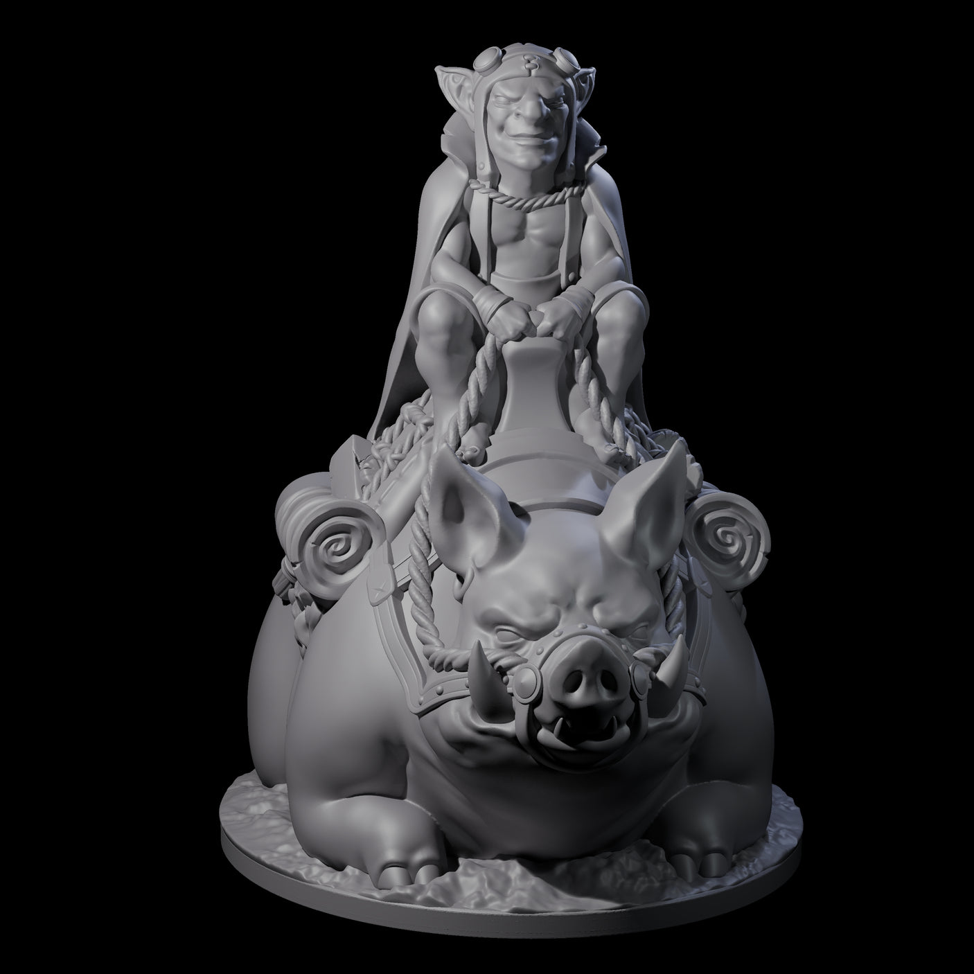Self Important Goblin Pig Rider Miniature for Dungeons and Dragons, Pathfinder or other TTRPGs