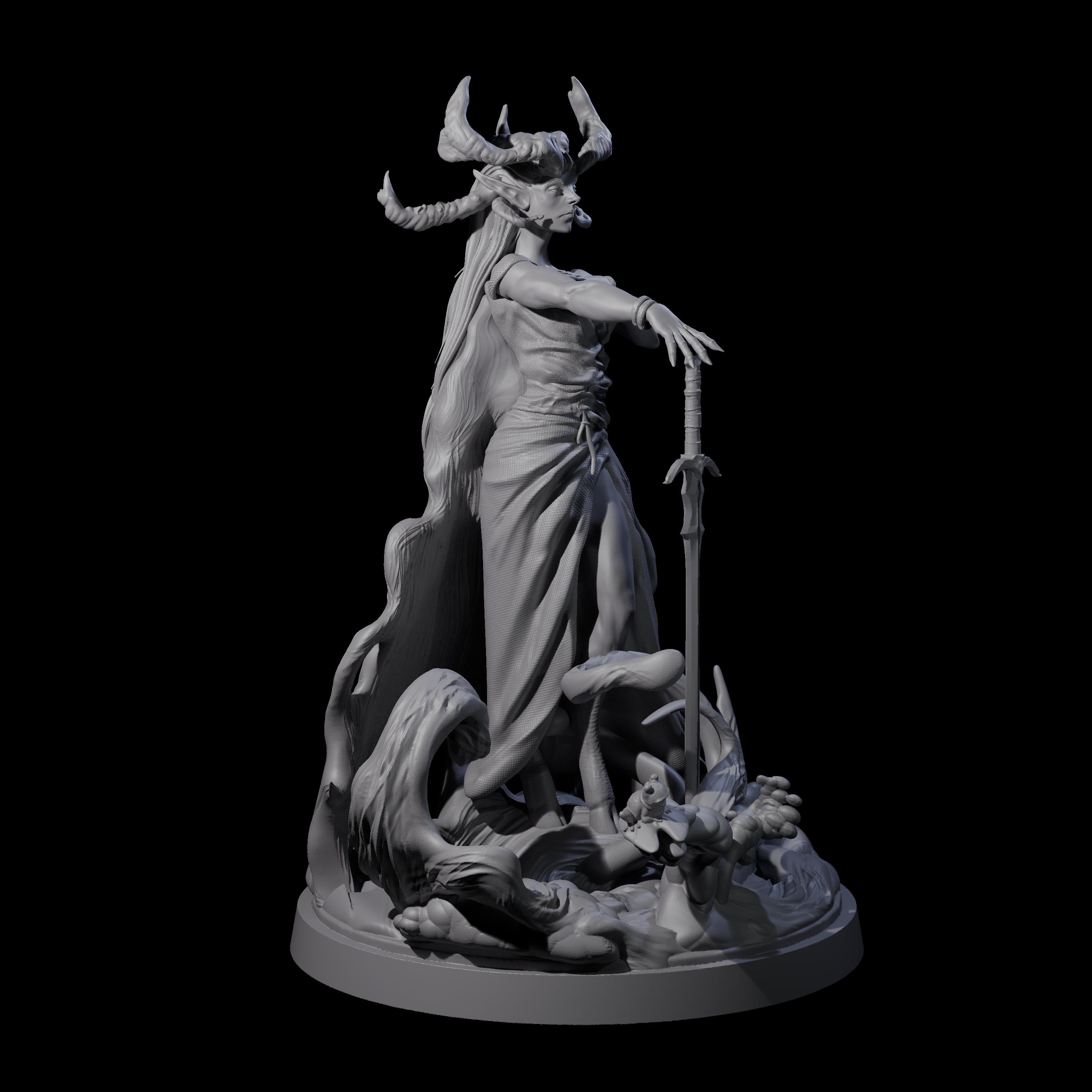 Serene Lady of the Loch Miniature for Dungeons and Dragons, Pathfinder or other TTRPGs