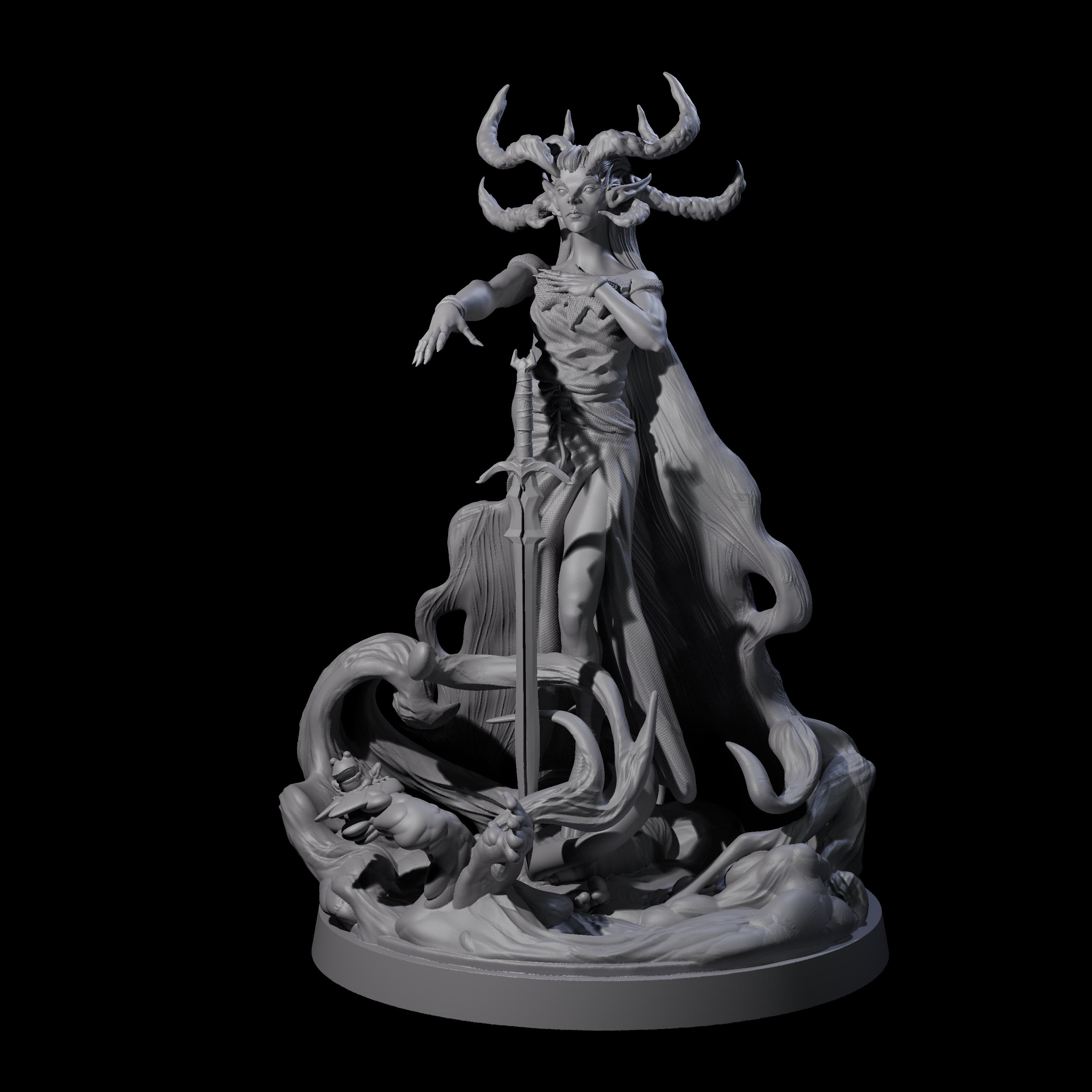 Serene Lady of the Loch Miniature for Dungeons and Dragons, Pathfinder or other TTRPGs