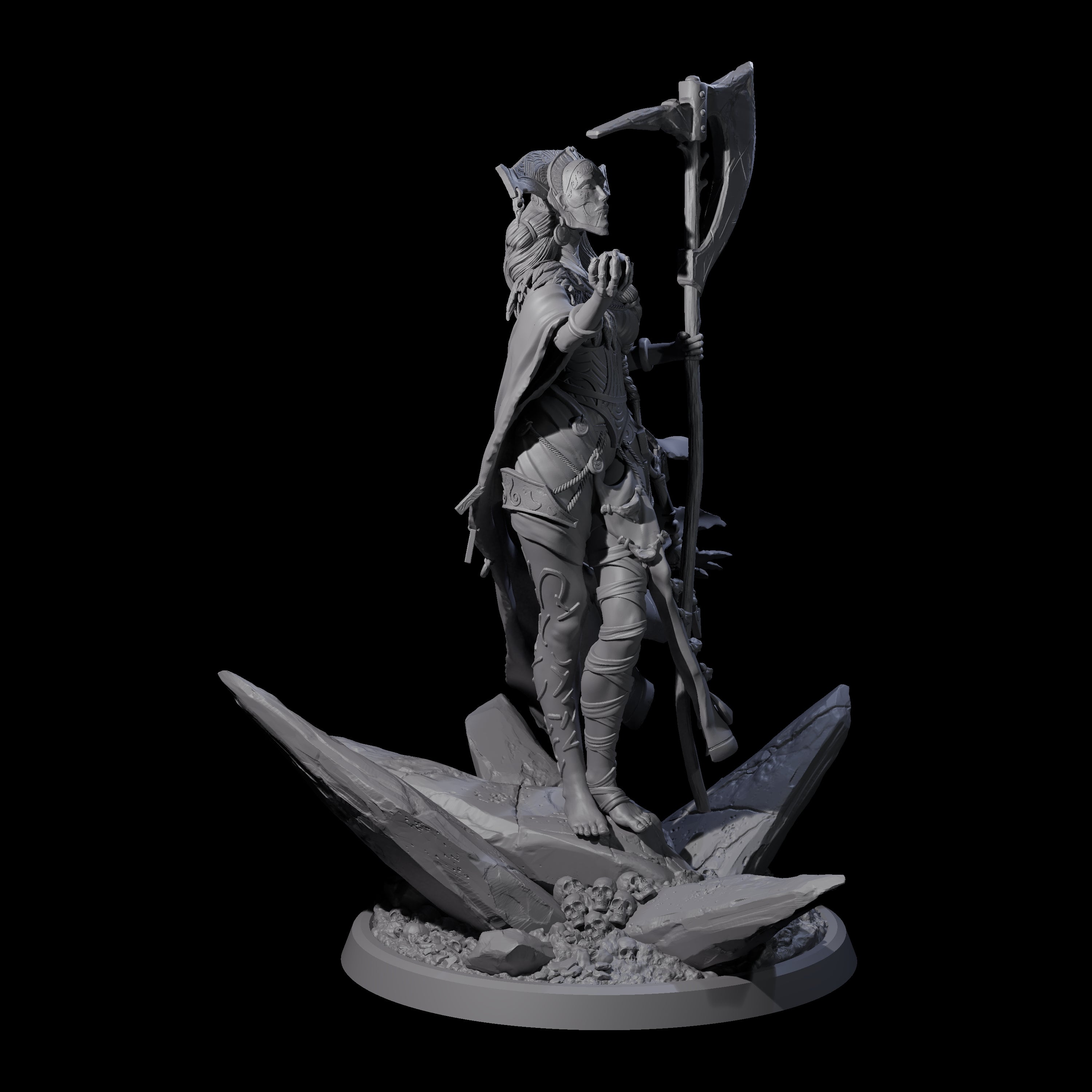 Serene Priestess Of Death A Miniature for Dungeons and Dragons, Pathfinder or other TTRPGs