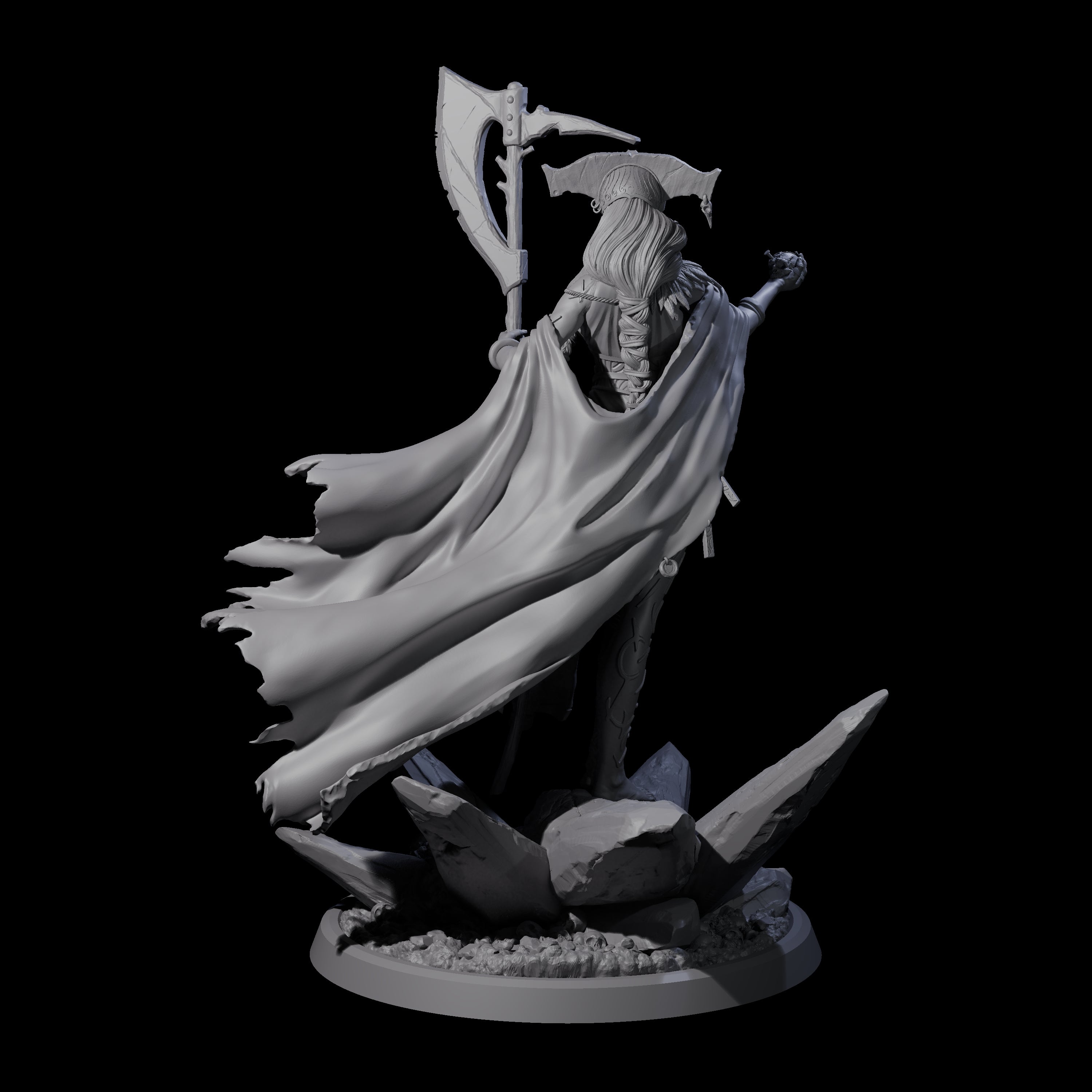 Serene Priestess Of Death A Miniature for Dungeons and Dragons, Pathfinder or other TTRPGs