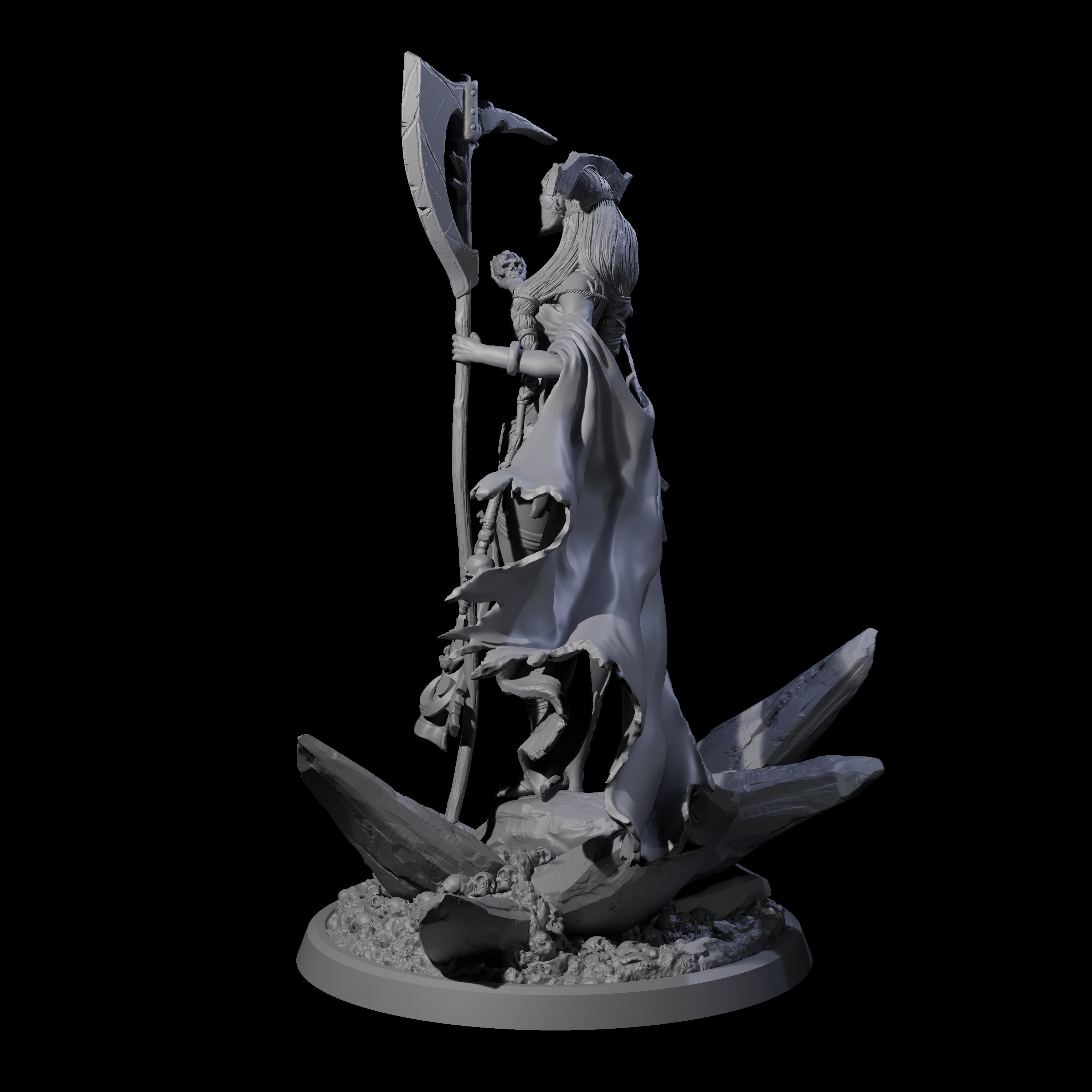Serene Priestess Of Death A Miniature for Dungeons and Dragons, Pathfinder or other TTRPGs