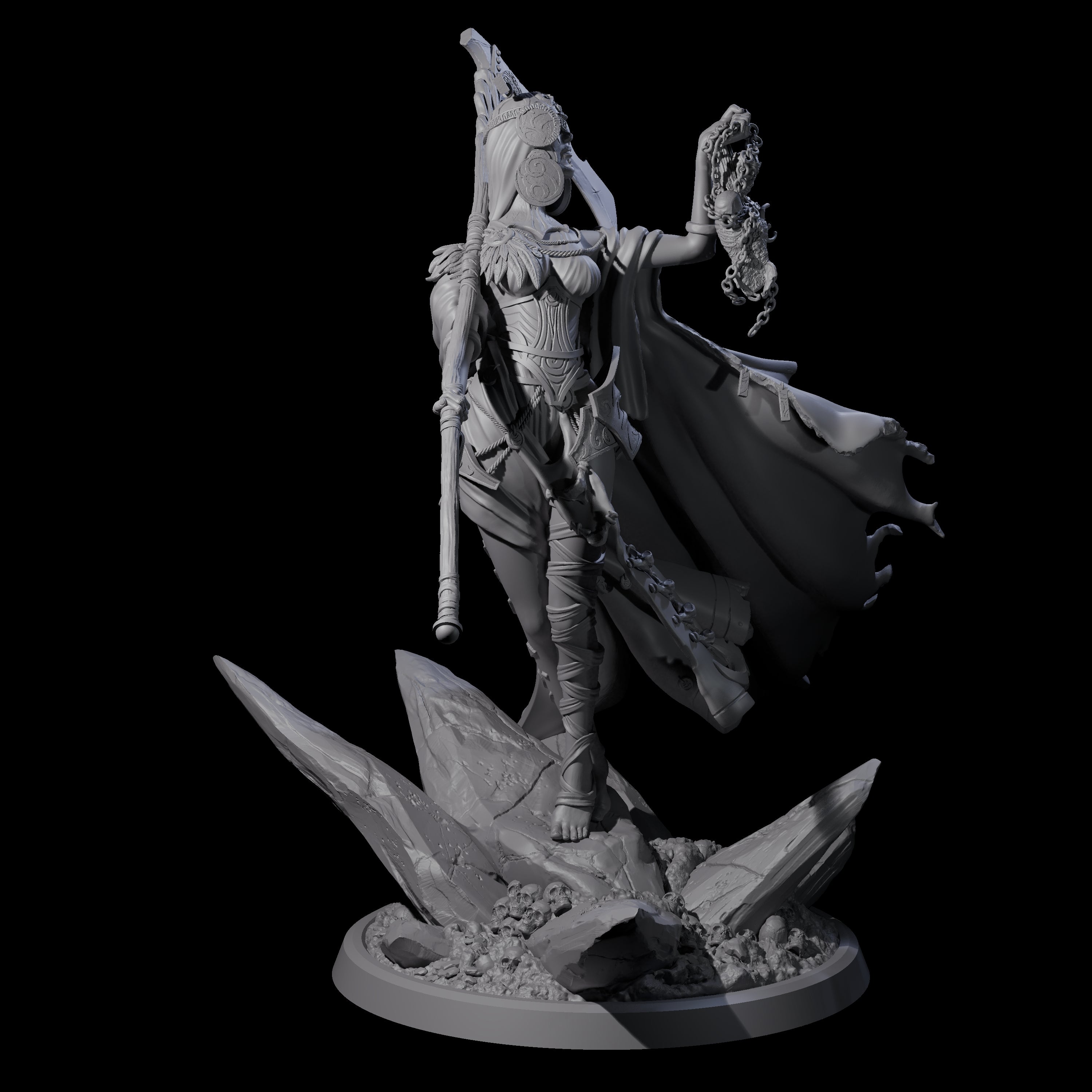 Serene Priestess Of Death B Miniature for Dungeons and Dragons, Pathfinder or other TTRPGs