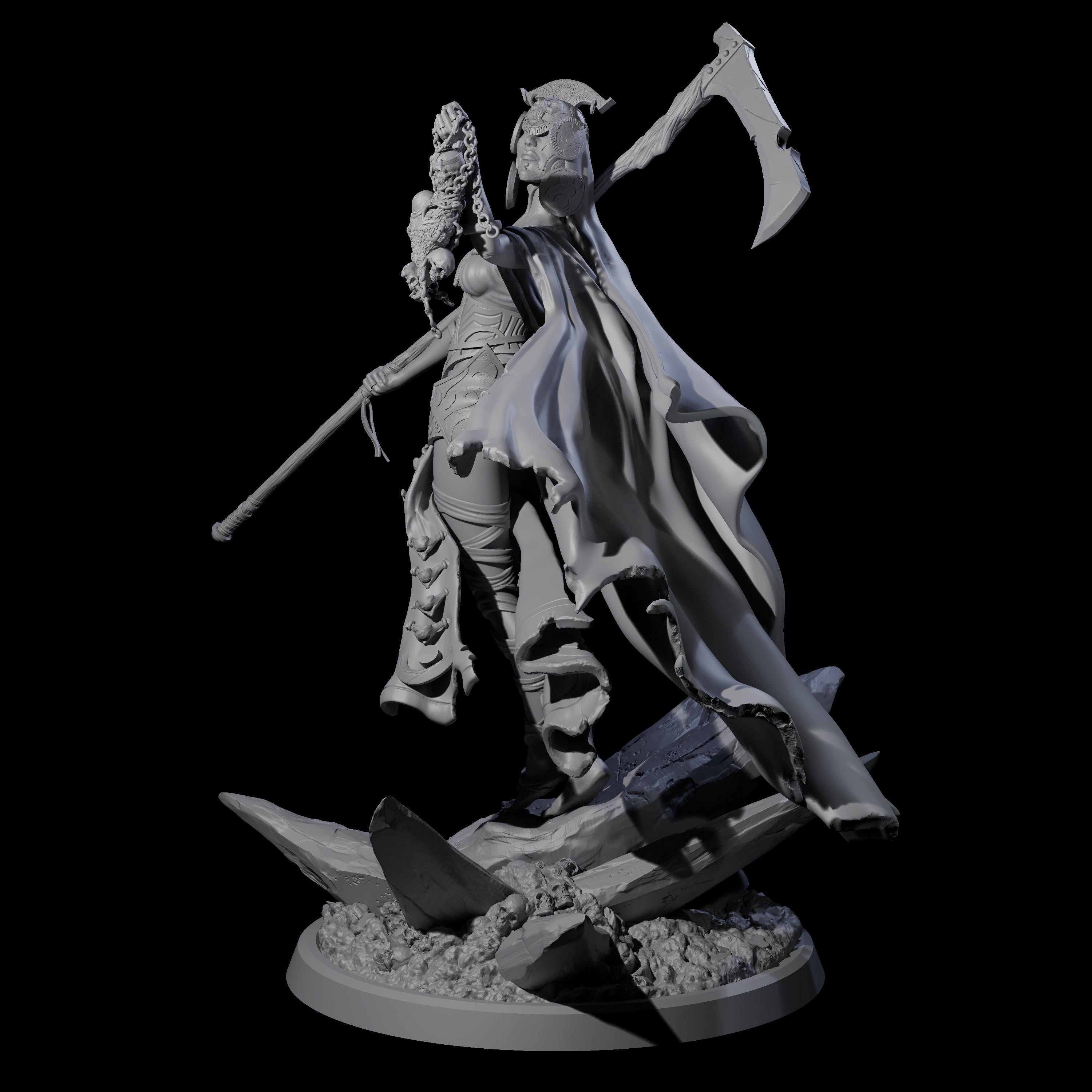 Serene Priestess Of Death B Miniature for Dungeons and Dragons, Pathfinder or other TTRPGs