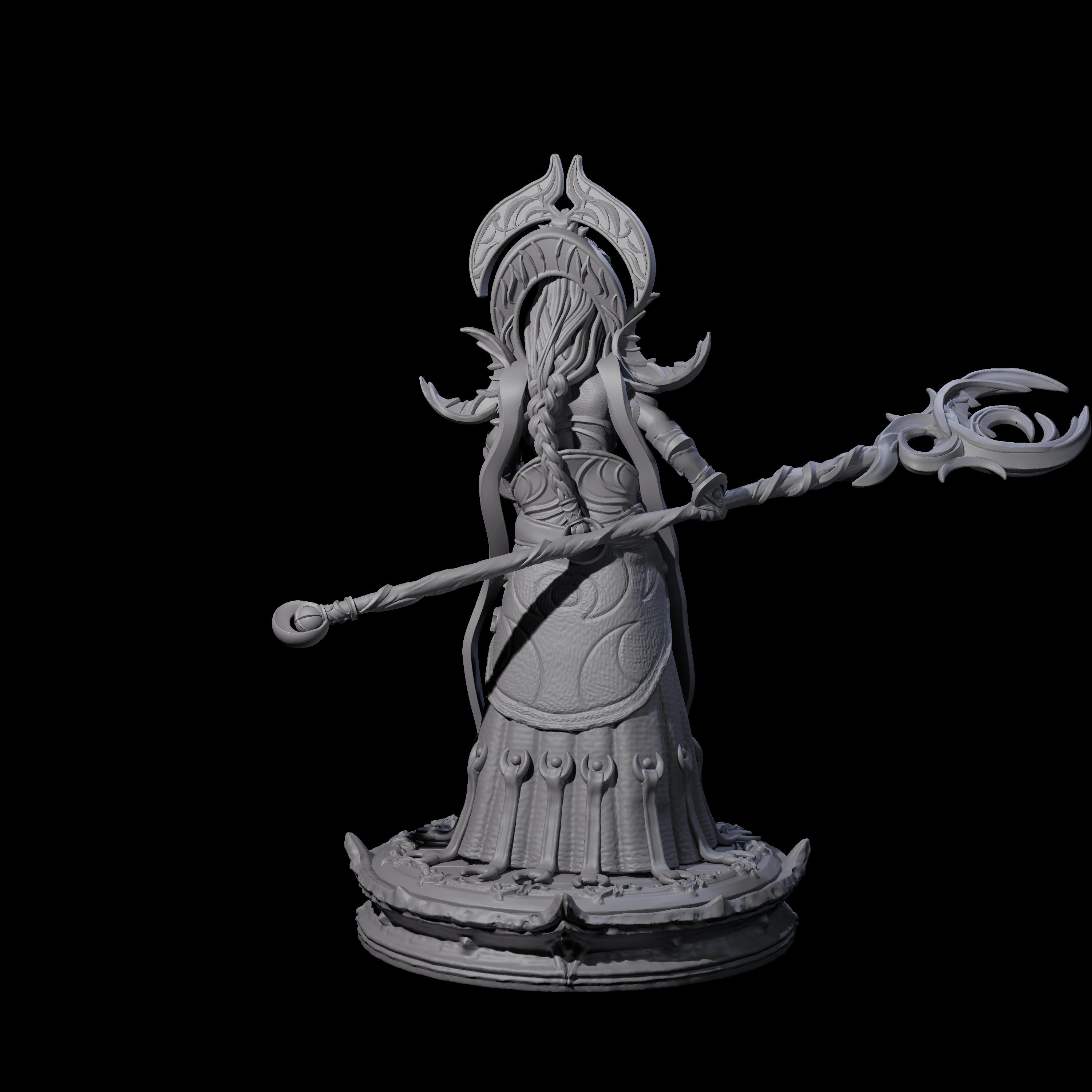 Serne Dark Elf Moon Priestess C Miniature for Dungeons and Dragons, Pathfinder or other TTRPGs