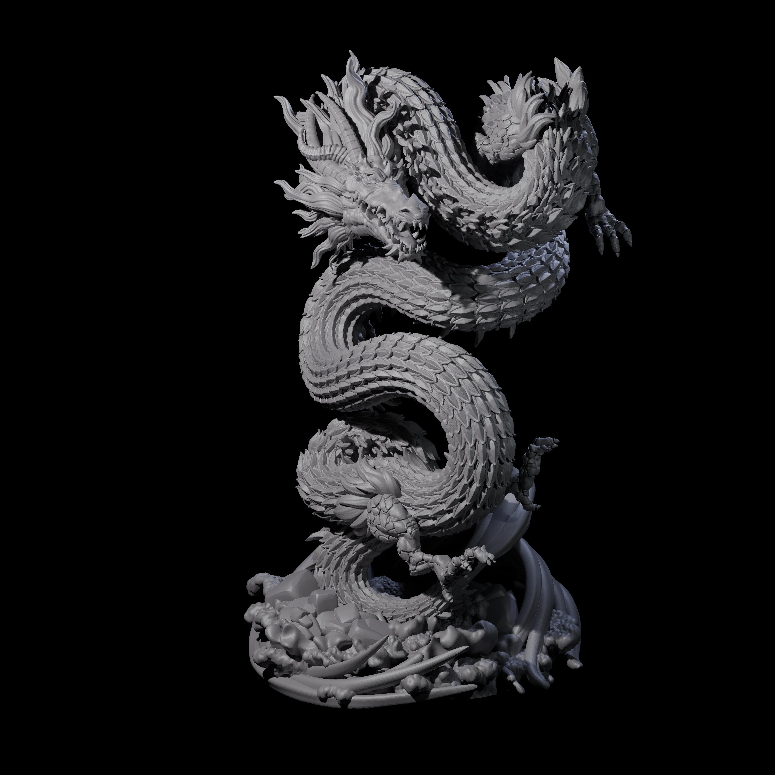 Serpentine Flood Dragon Miniature for Dungeons and Dragons, Pathfinder or other TTRPGs