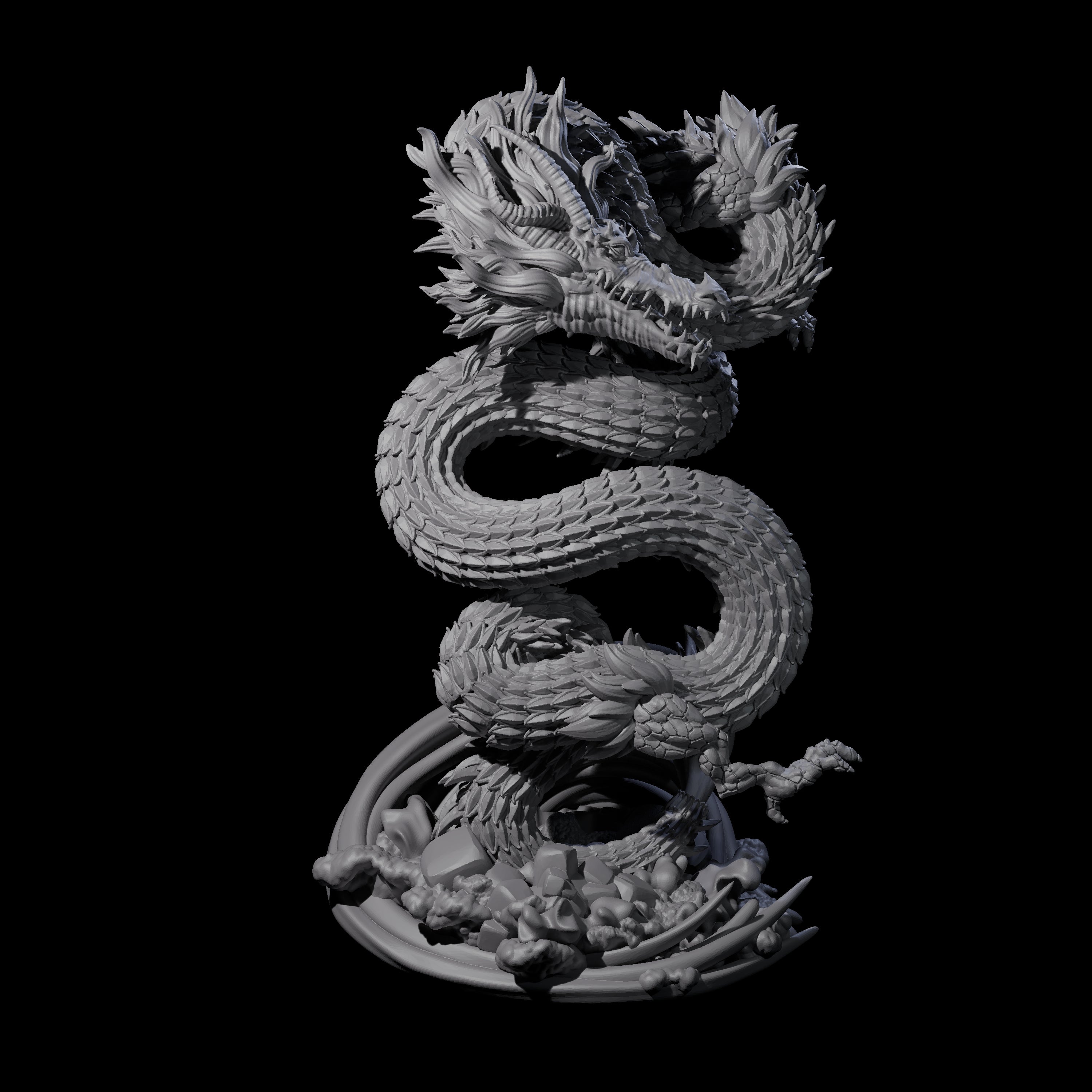 Serpentine Flood Dragon Miniature for Dungeons and Dragons, Pathfinder or other TTRPGs