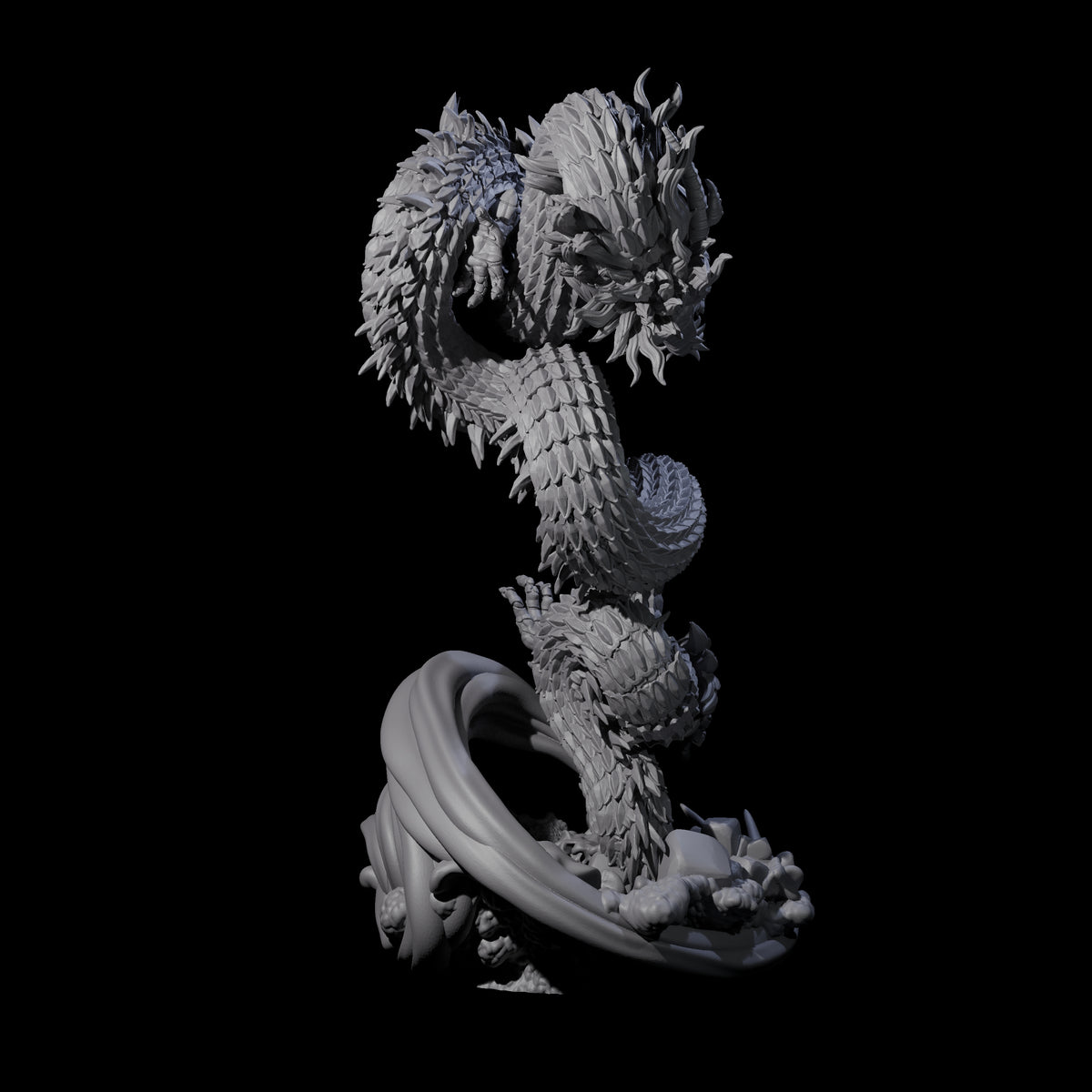 Serpentine Flood Dragon Miniature for Dungeons and Dragons, Pathfinder or other TTRPGs