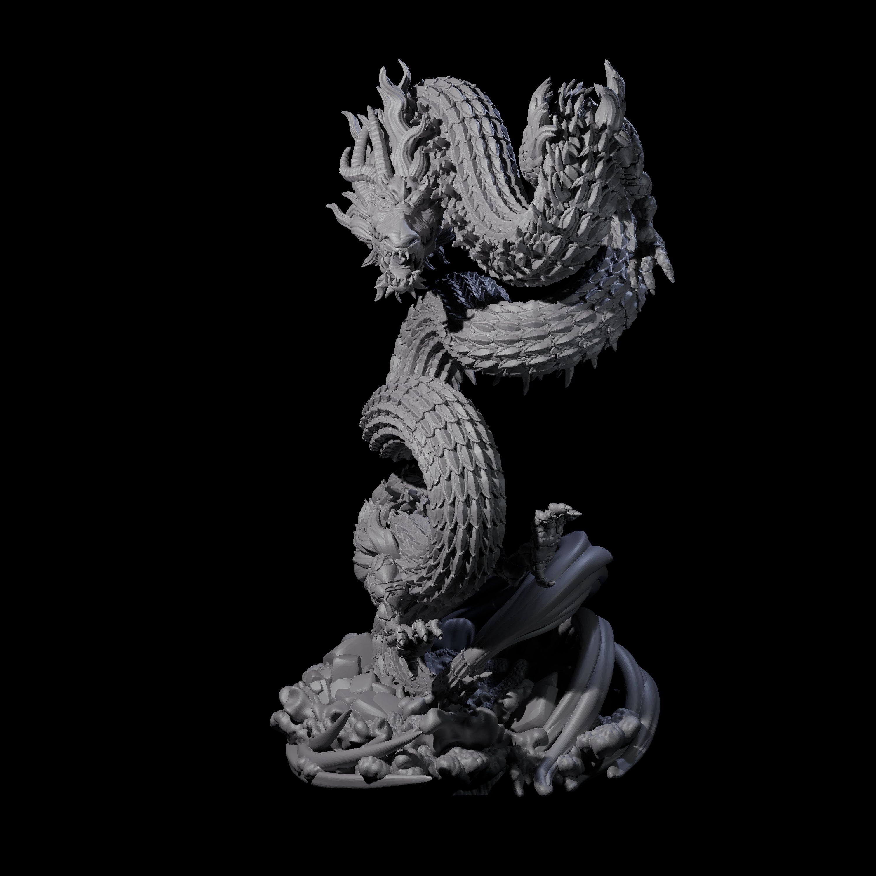 Serpentine Flood Dragon Miniature for Dungeons and Dragons, Pathfinder or other TTRPGs