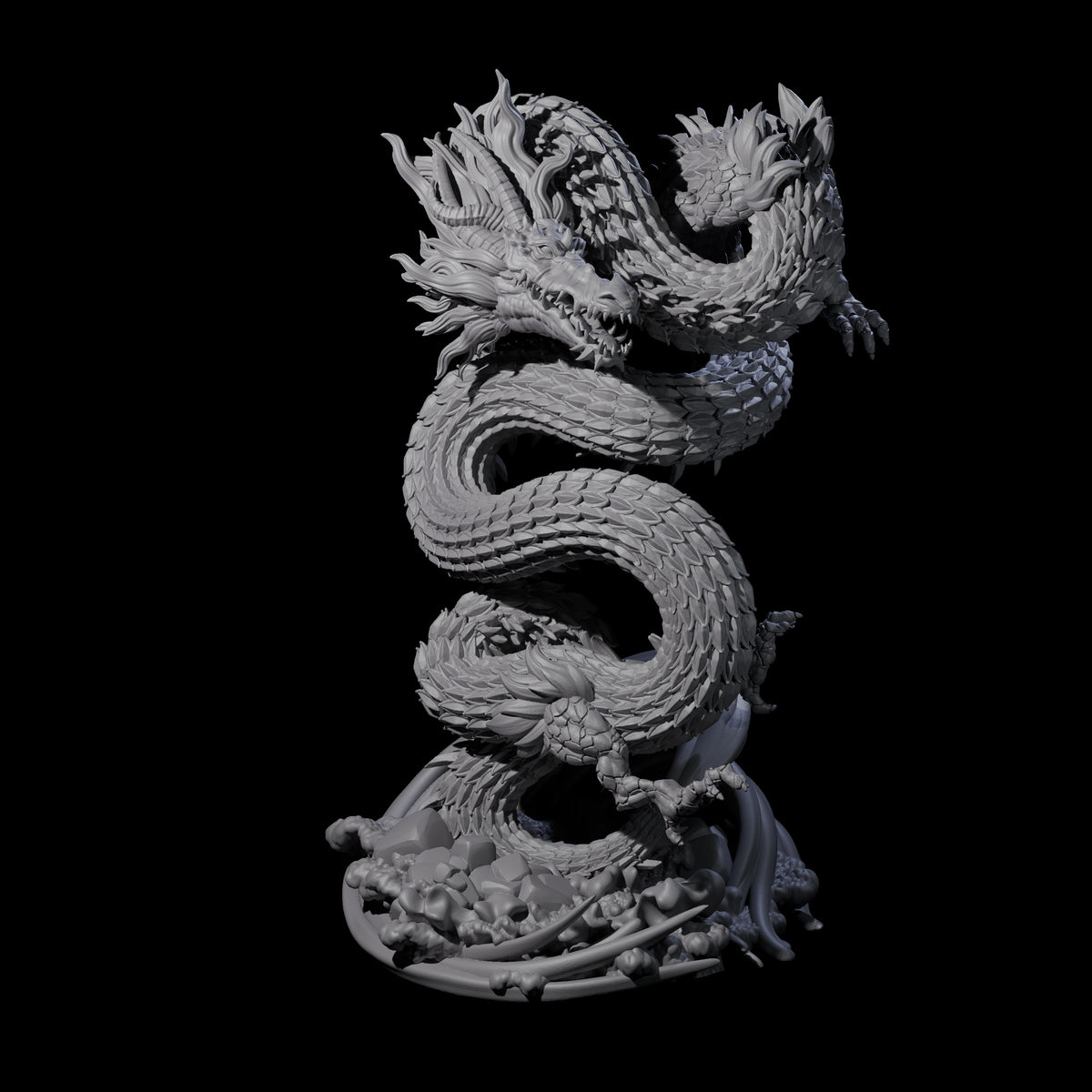 Serpentine Flood Dragon Miniature for Dungeons and Dragons, Pathfinder or other TTRPGs